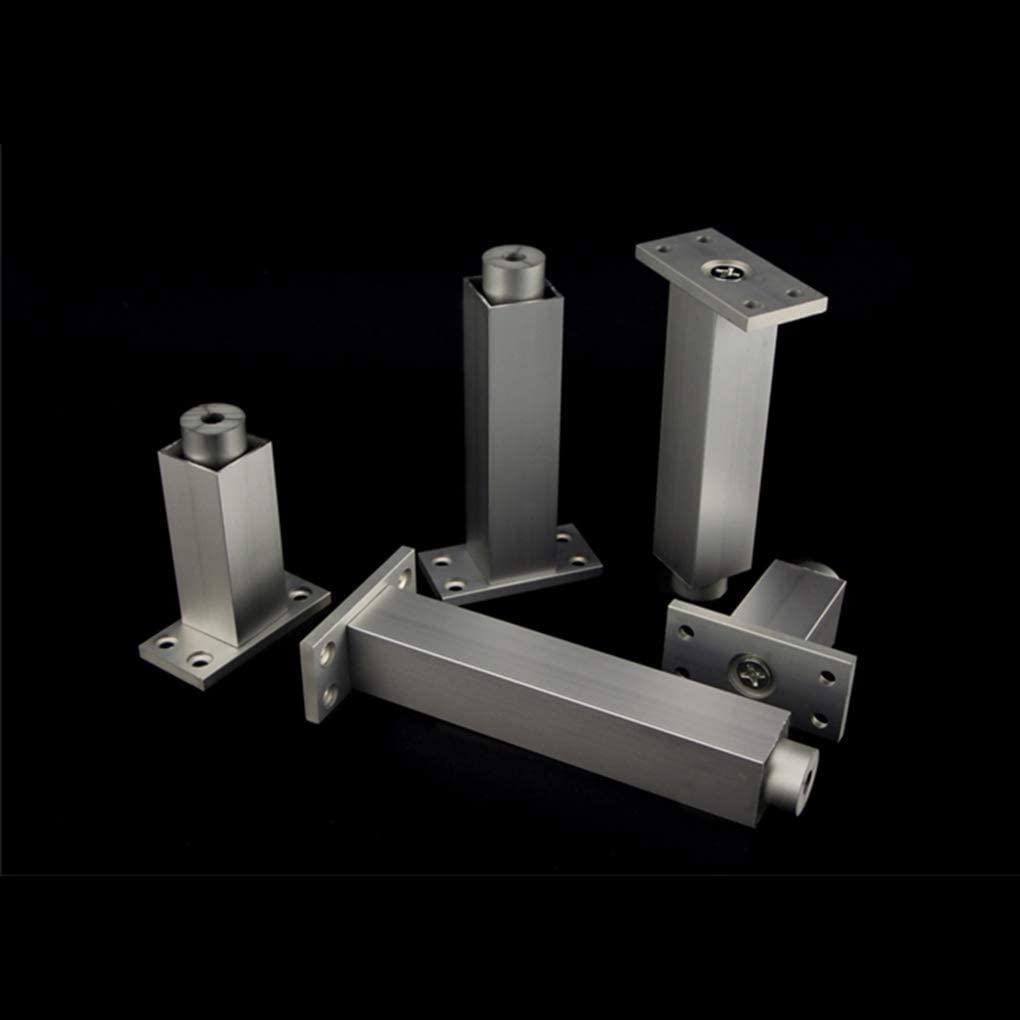 Adjustable Height 6mm Metal Table Legs - 4 Pack Square Aluminum Alloy Furniture Feet for Sofa, Bed, Cabinet & Couch - Replacement Risers with Screws (25cm) - Perfect for Home Office, Living Room & Bedroom Furniture Upgrade