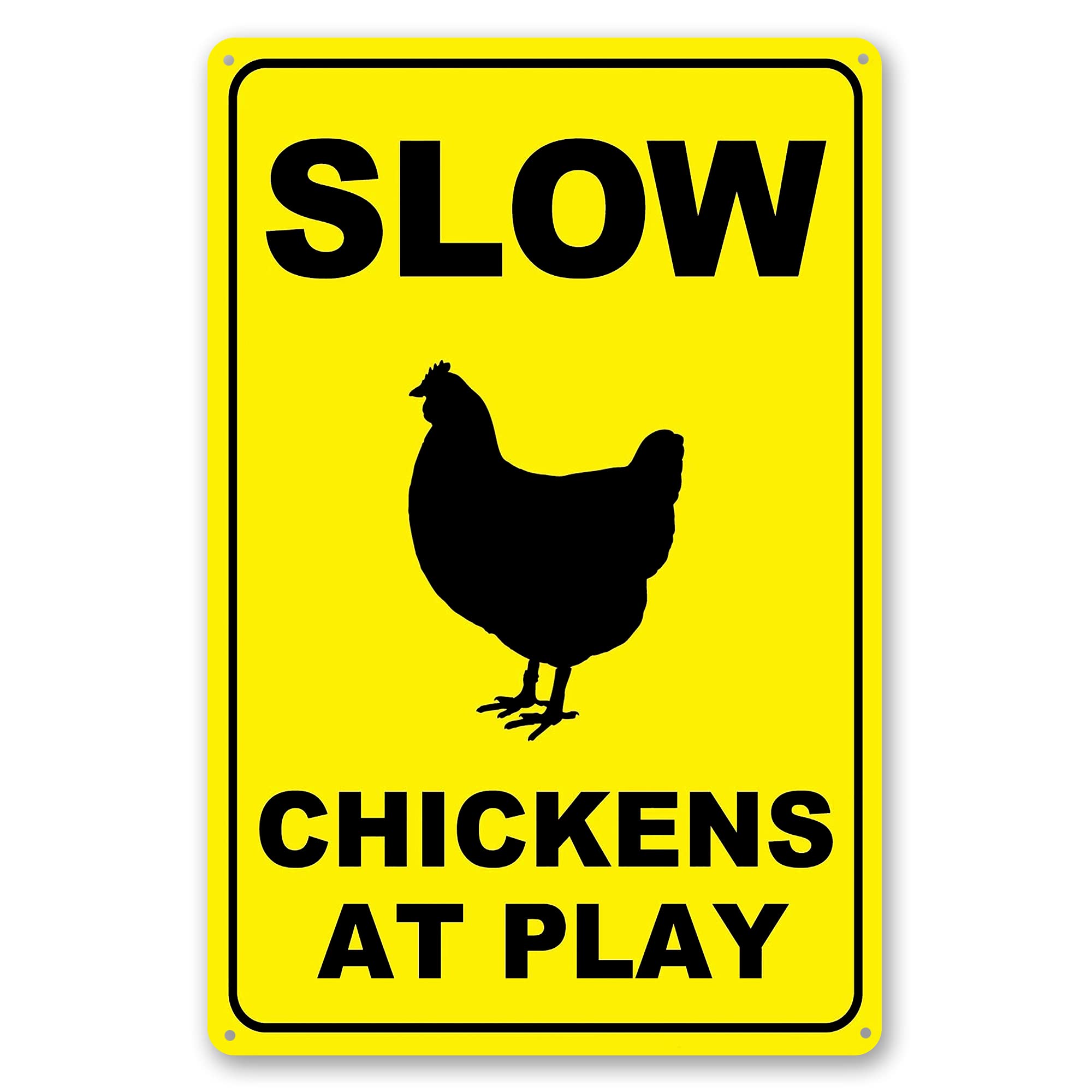 MMOUNT Vintage Metal Chicken Tin Sign - Funny Primitive Wall Decor for Kitchen, Bar & Farmhouse - 12x16 Inch Rustic Tin Sign for Unique Home & Room Decoration - Perfect Country Style Wall Art Gift
