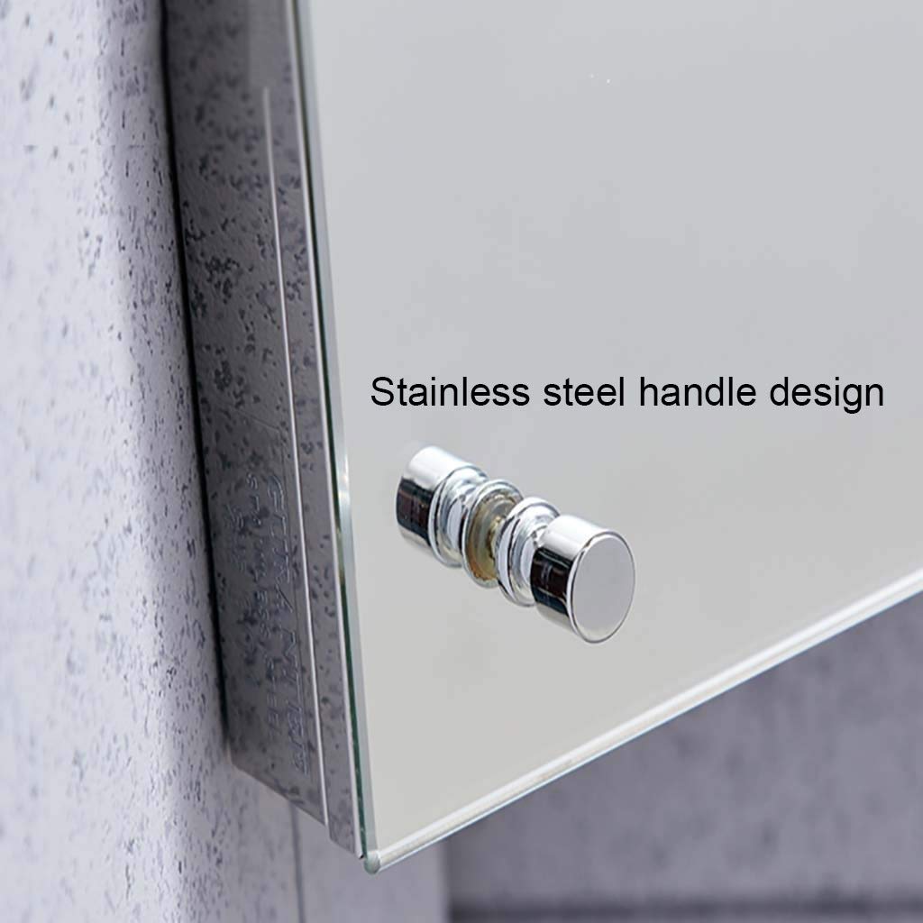 Corner Mirror Cabinet for Bathroom - Stainless Steel Triangle Wall Cabinet with 3-Tier Storage, Silver (36x60x19cm) - Perfect for Small Bathrooms, Powder Rooms & Vanity Areas