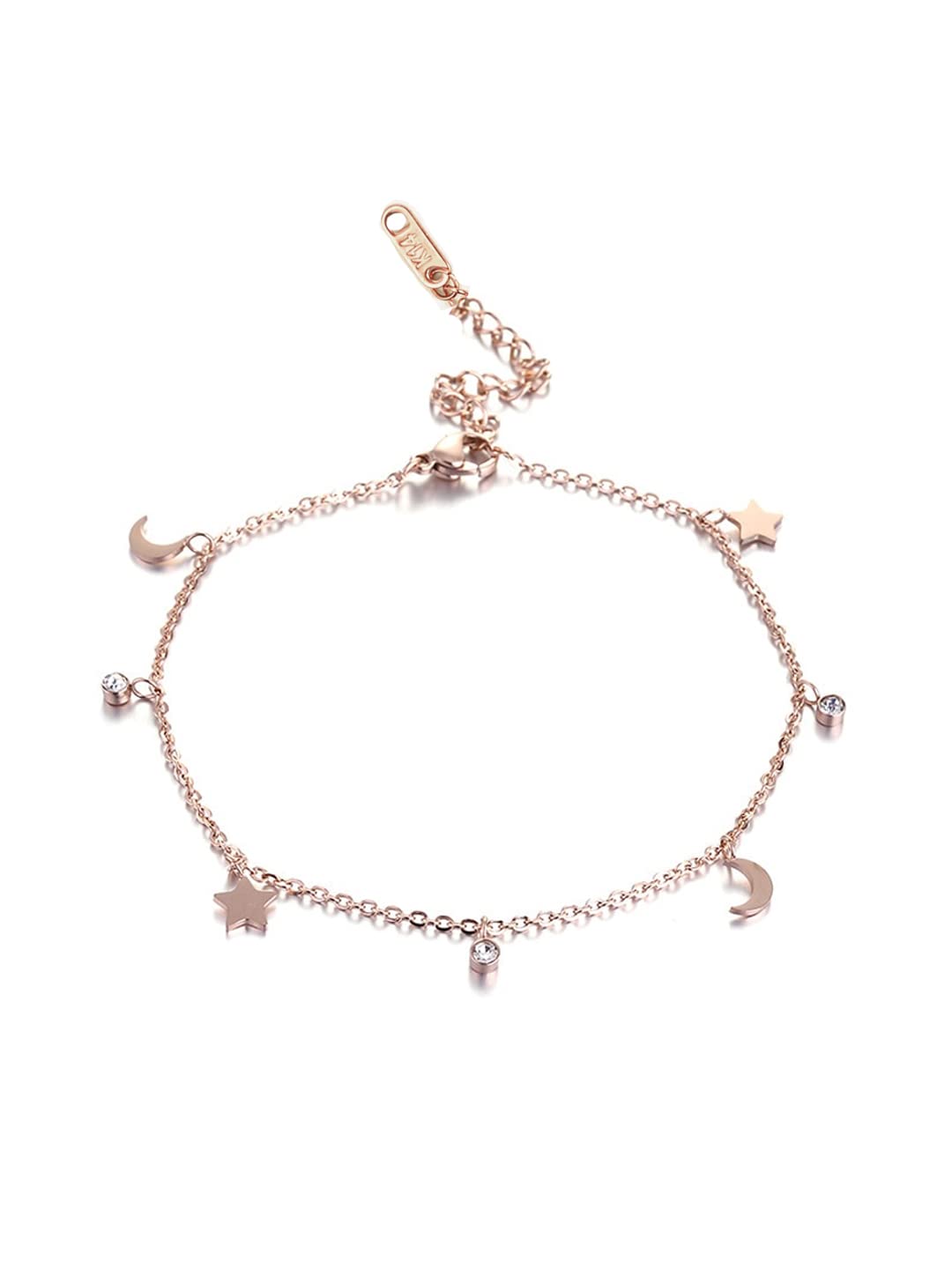 Yellow Gold Charm Anklet for Women & Girls - Valentine's Day, Birthday & Anniversary Gift for Girlfriend or Wife | Elegant Interlinked Chain Design, Stylish Ankle Bracelet for Everyday Wear, Beach Outfits & Special Occasions