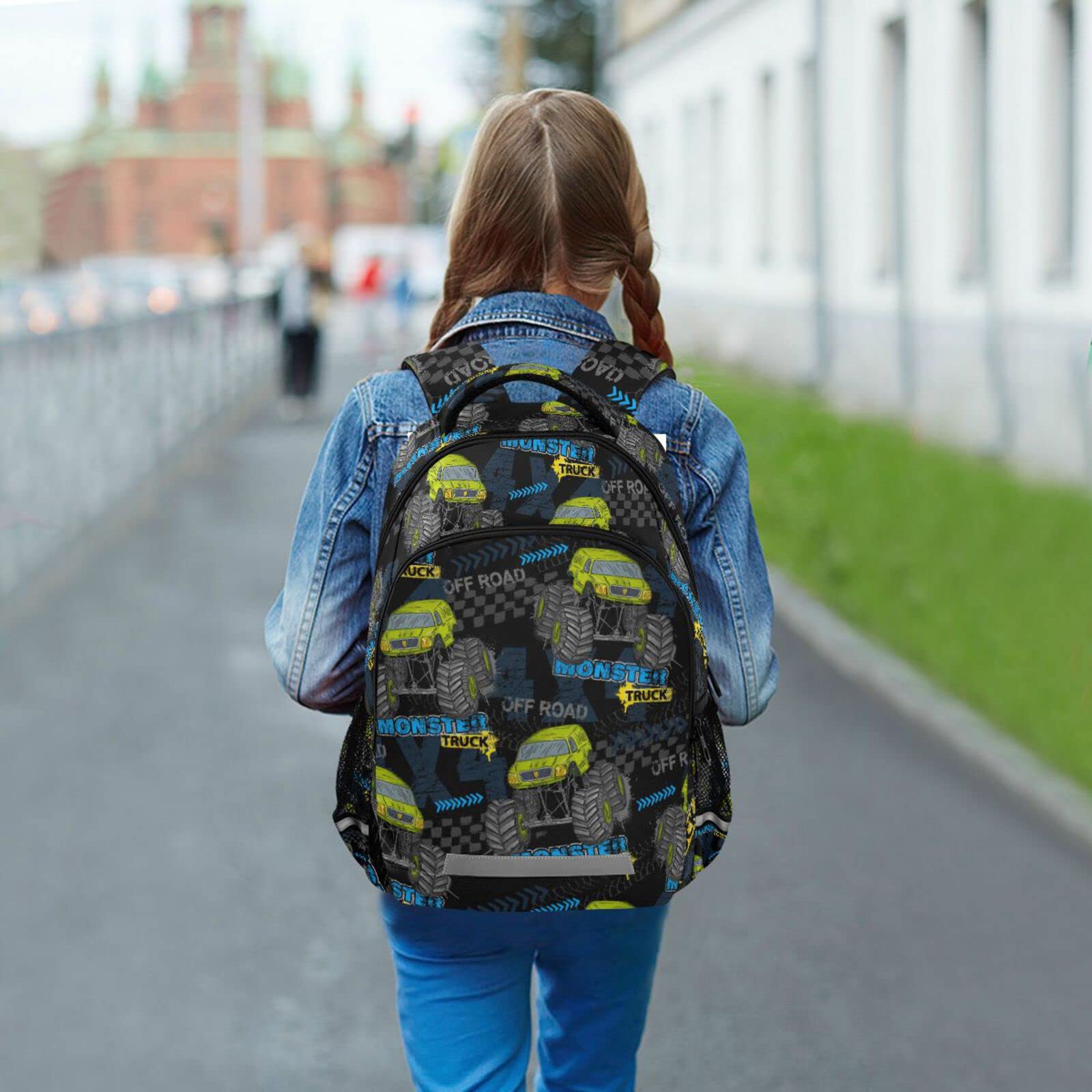 **Monster Truck Backpack for Boys & Girls - Durable School Backpack, Kids Bookbag for Elementary Students, Travel Rucksack - Perfect for School, Hiking & Daily Adventures**