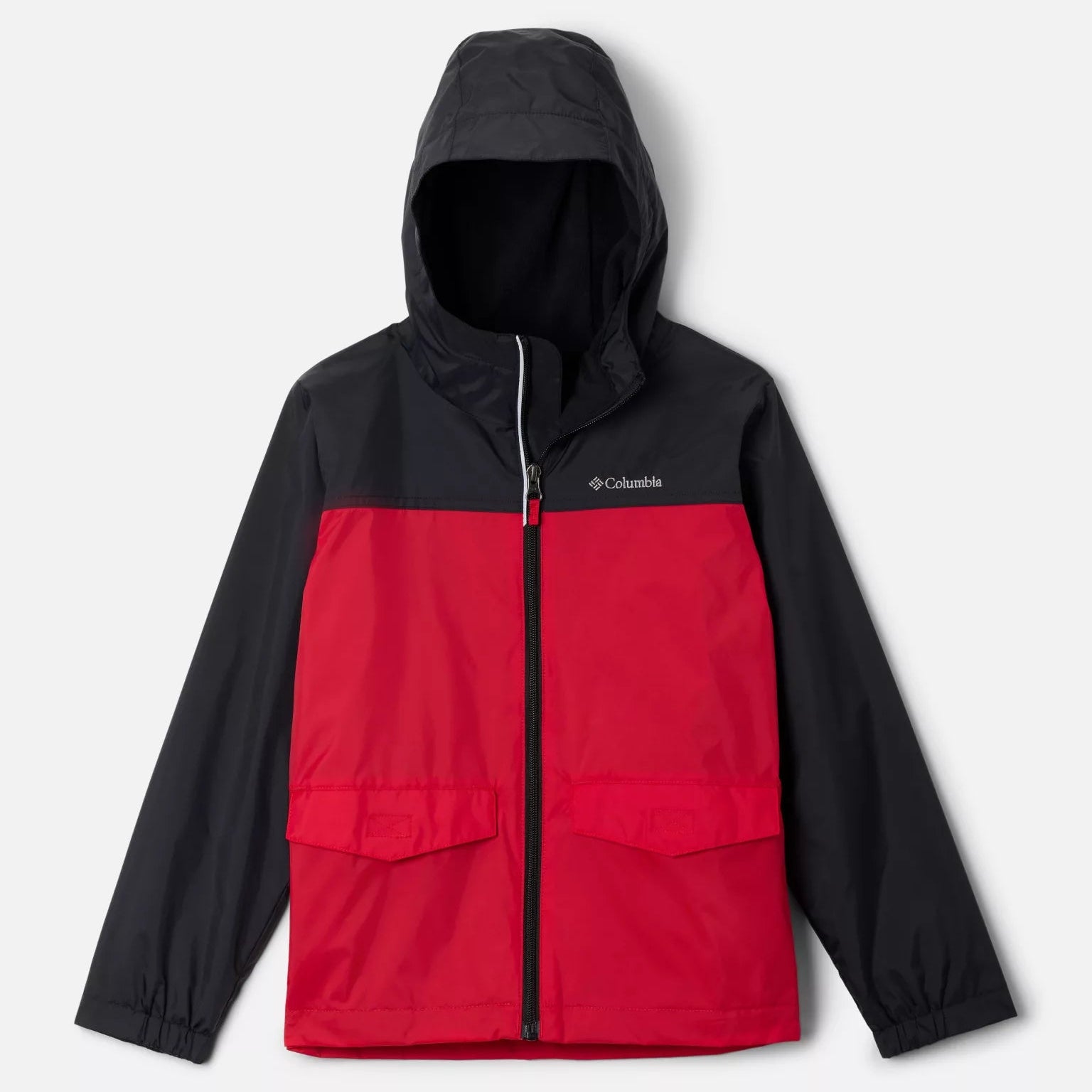 Columbia Black/Mountain Red Rain Zilla II Waterproof Jacket for Men & Women - Lightweight Hiking, Camping & Outdoor Activities