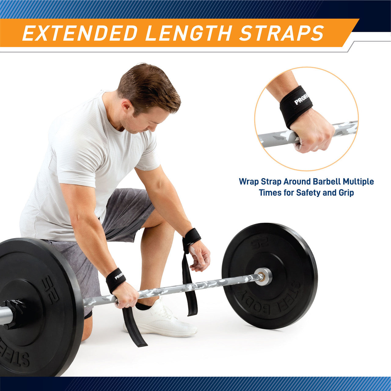 ProIron PRO ZLD01 Weight Lifting Straps - Premium Grip Support for Deadlifts, Pull-ups & Strength Training (Pair) - Gym, CrossFit & Home Workout Essential