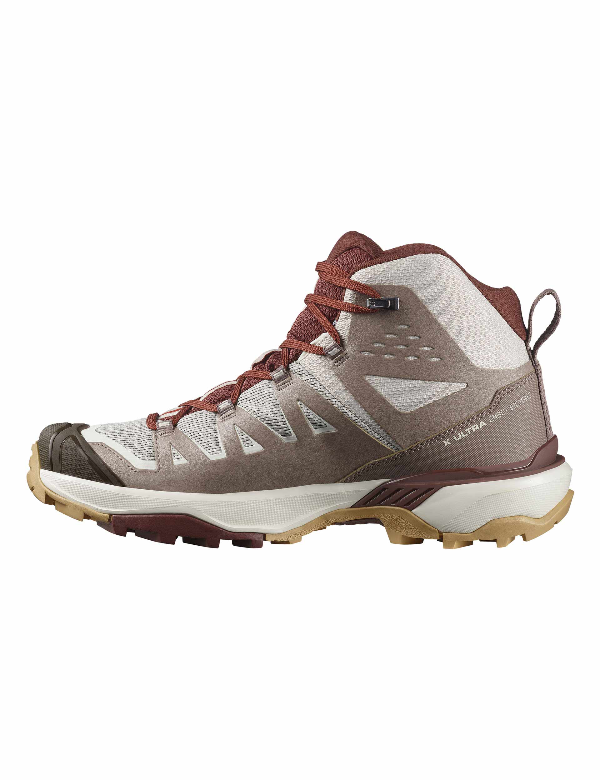 X Ultra 360 Edge Mid Gore-Tex Hiking Boots for Men & Women - Waterproof, Lightweight & Durable (Silver Cloud/Iron/Rum Raisin) - Perfect for Trail Running, Backpacking & Outdoor Adventures