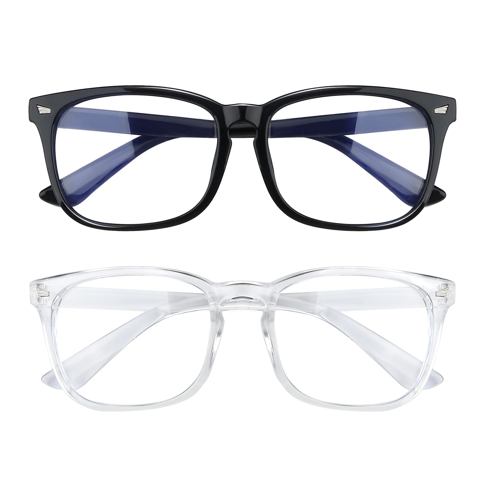 Blue Light Blocking Glasses for Computer & Gaming - AFNWQI Fashion Square Frame for Men & Women - Reduce Eye Strain at Work & Home