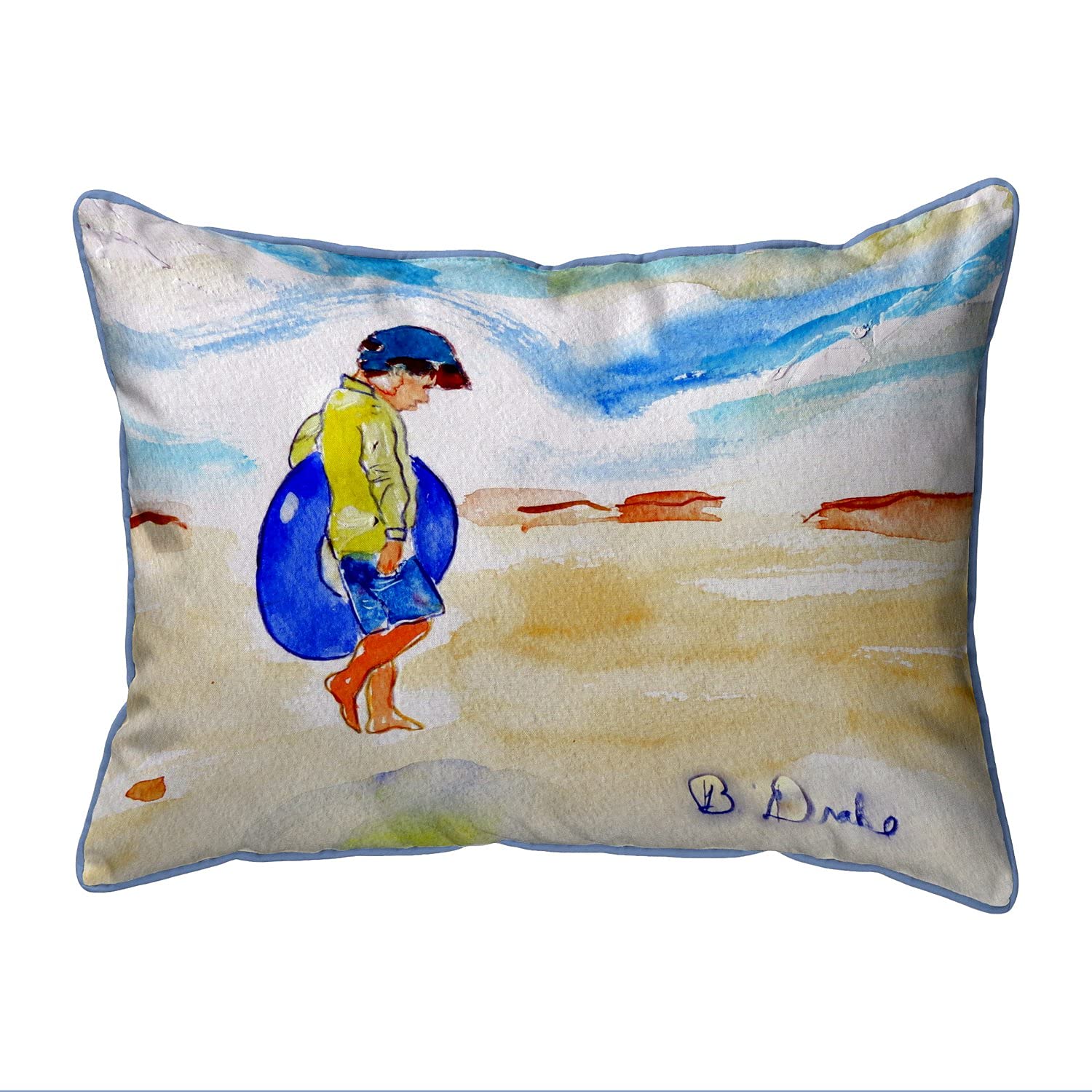 Betsy Drake HJ1021 Decorative Throw Pillow 16x20 Inches - Multi-Color Soft Cushion for Sofa, Bed, Living Room & Home Decor