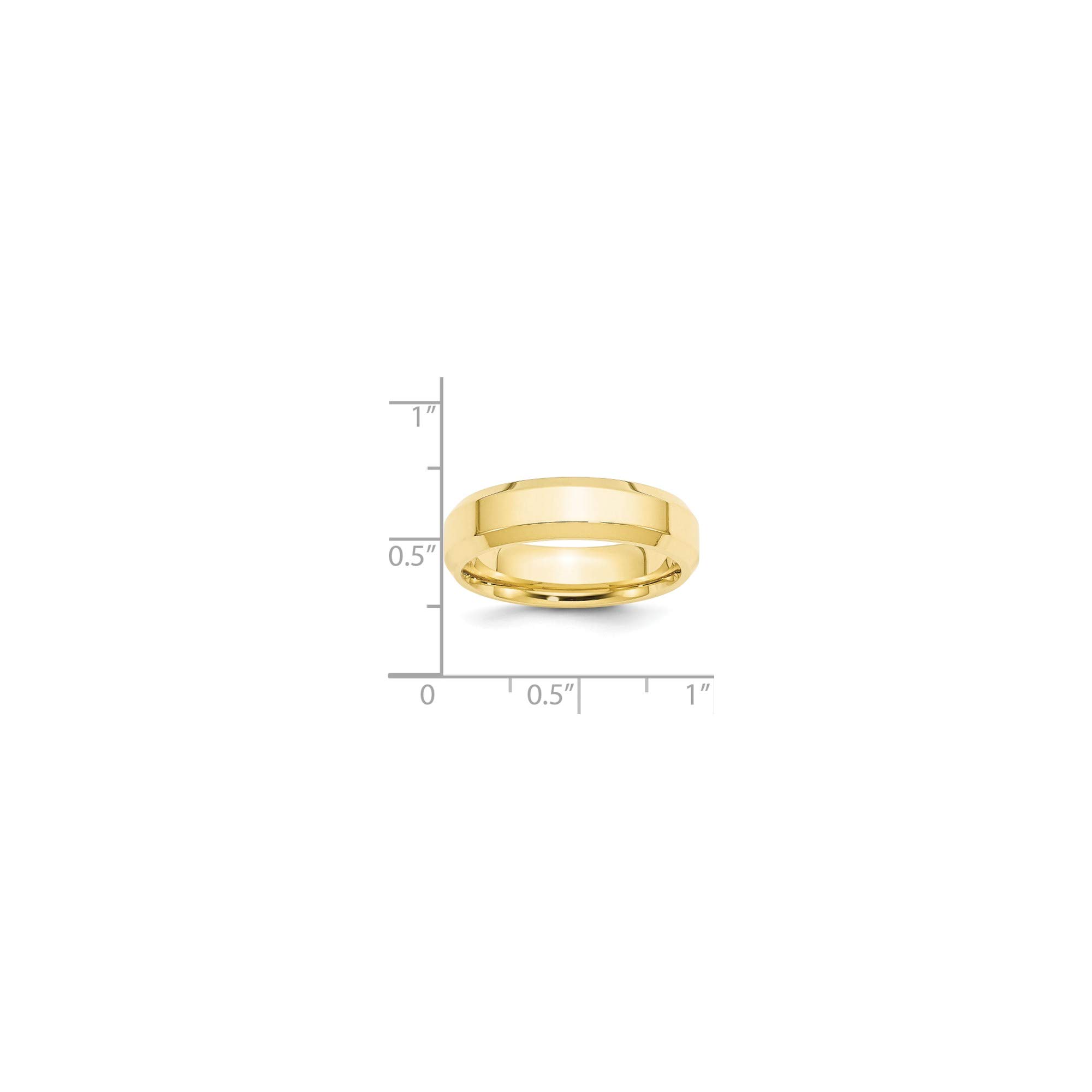 10K Yellow Gold 6mm Bevel Edge Comfort Fit Band Ring - Size 9 for Men & Women