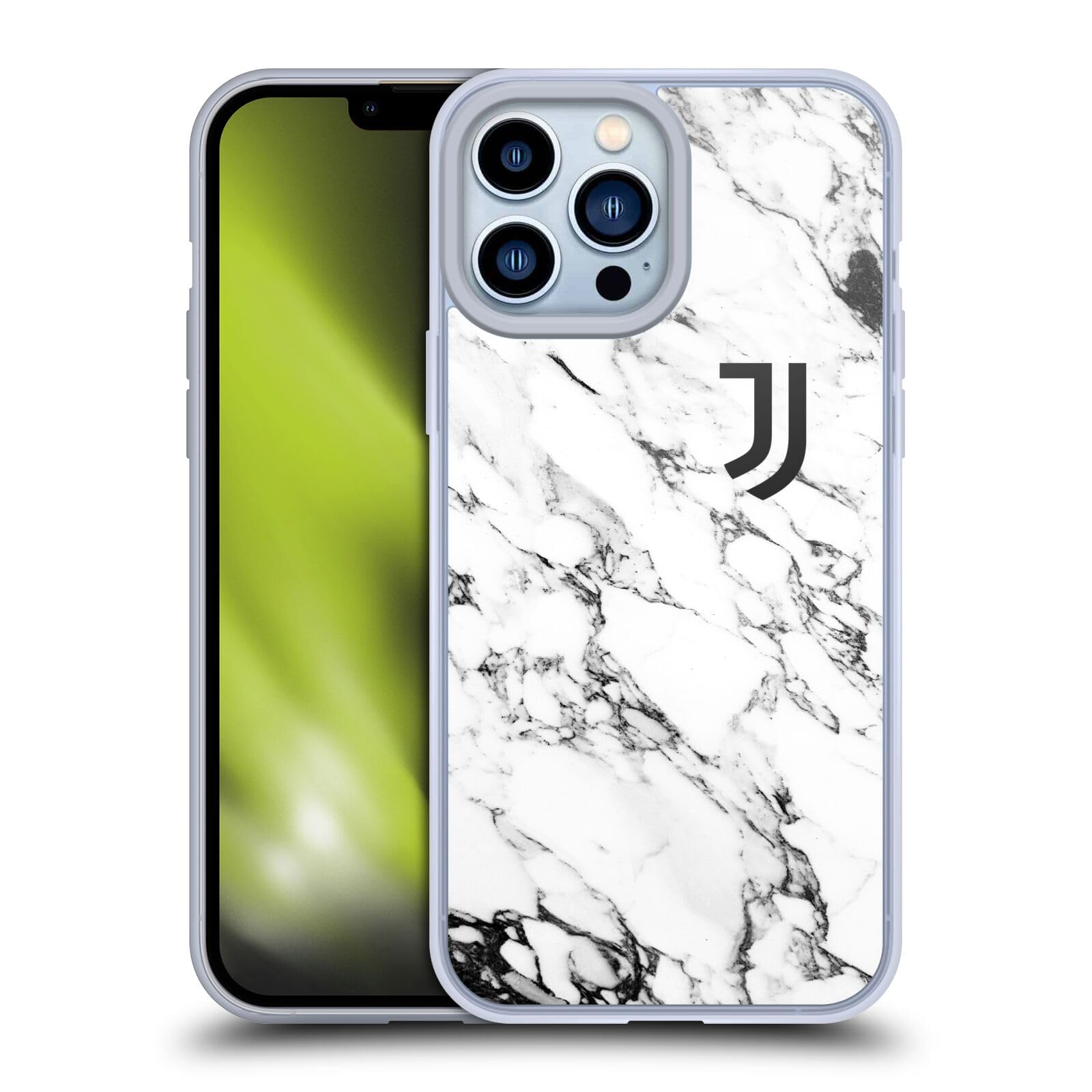 Officially Licensed Juventus FC White Marble Soft Gel Phone Case for iPhone 13 Pro Max - Durable Protection with Stylish Football Club Design - Perfect for Fans, Daily Use & Sports Events