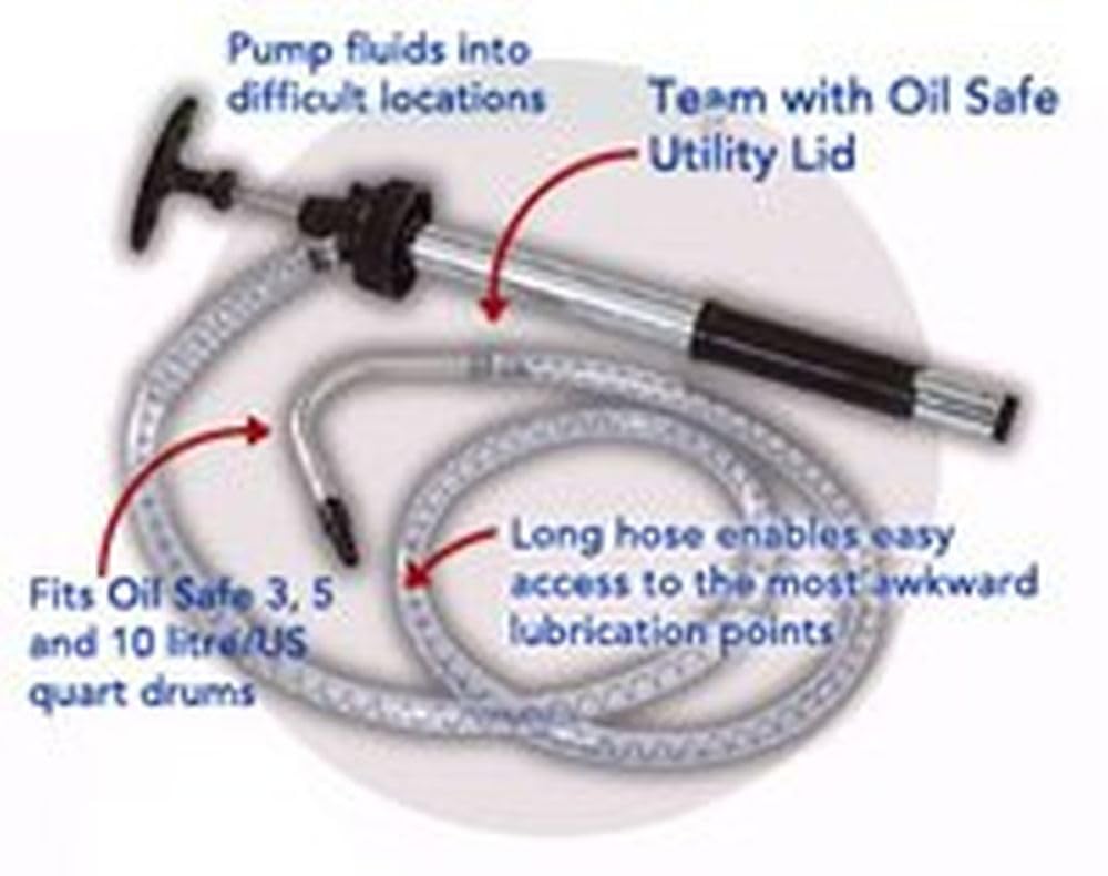 Oil Pump for 3.5 & 10 Quart Containers - Safe Lubrication Transfer Tool for Automotive, Marine & Industrial Use