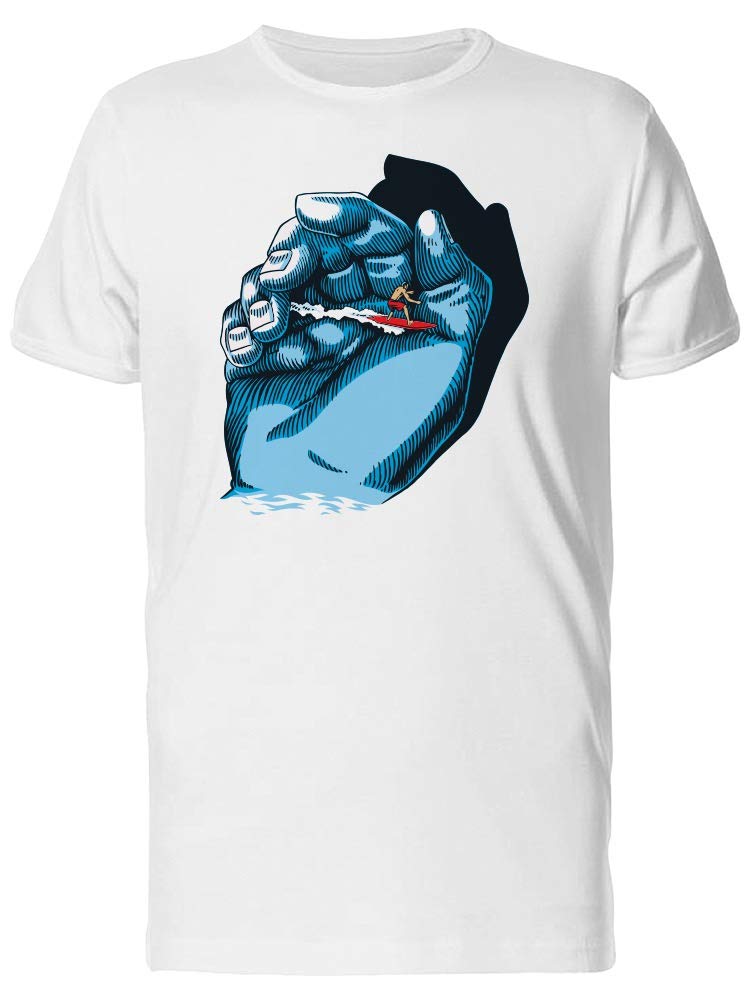 Hand Surfer Art Graphic T-Shirt for Men - Cool Surfing Style Casual Wear for Beach, Skateboarding & Street Fashion