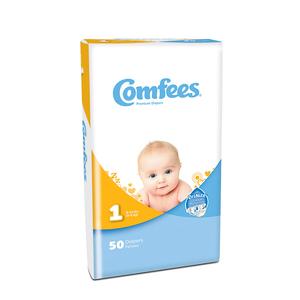 Comfees CMF 1 Baby Diapers - Super Absorbent, Hypoallergenic, Leak Proof - Pack of 50 | Perfect for Overnight Protection & Daytime Comfort