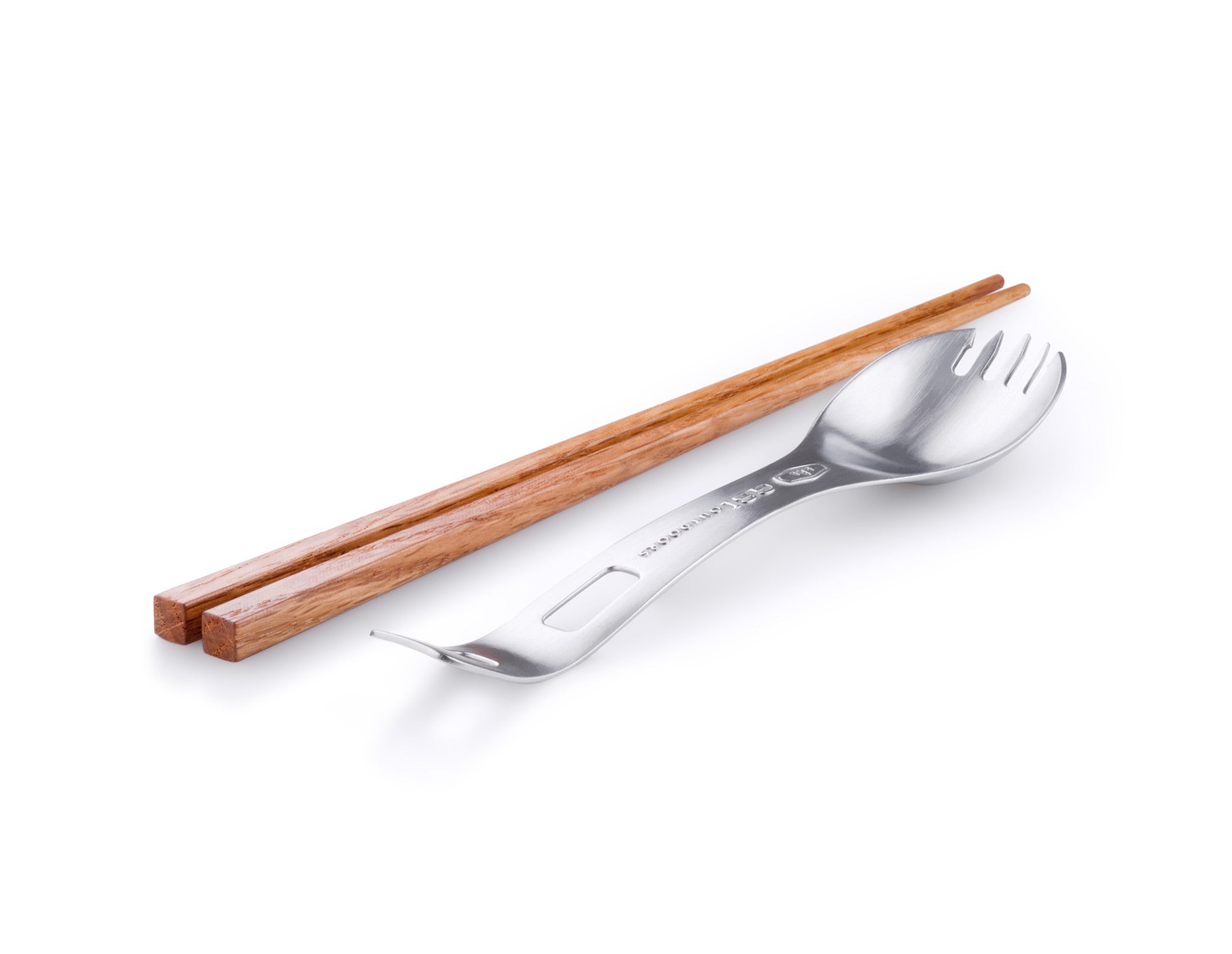 Premium Stainless Steel Spork with Chopsticks - Lightweight Camping, Hiking & Travel Utensil Set for Outdoor Adventures & On-the-Go Meals