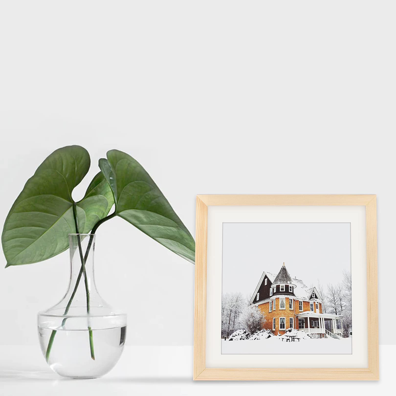 10x10 Inch Solid Wood Picture Frames - Natural Grain Wall & Tabletop Display (2 Pack) - Perfect for Home Decor, Office Photos, and Gift Giving
