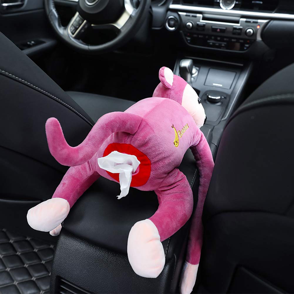 Creative Monkey Tissue Box Cover - Cartoon Animal Napkin Holder for Car, Home, Bathroom | Decorative Paper Storage Organizer for Kids Room, Office Desk & Party Decor