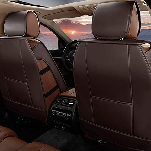 Surekit Custom PU Leather Car Seat Cover for Lexus CT, ES, GS, GX, LS, LX, NX, RX, RC, LC, UX, SC, HS - 5-Seat Full Set Needlework Seat Protector (Brown) | Premium Comfort & Protection for Daily Commute & Road Trips