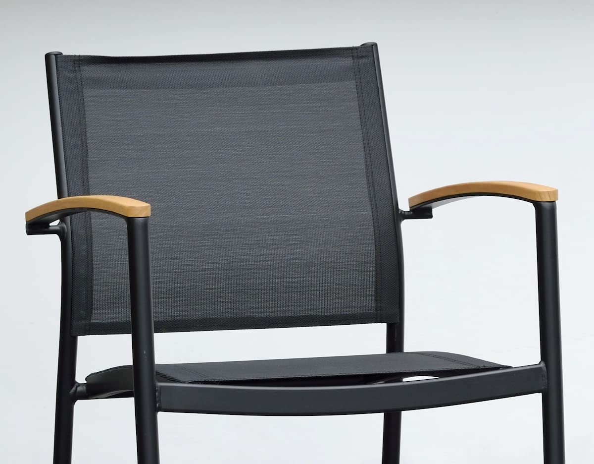 Amazonia Juliette 2-Piece Stacking Patio Furniture Set - Black Wicker Sofa & Sling Chairs for Outdoor, Garden, Poolside & Deck Use - Durable All-Weather Resin Wicker Conversation Set