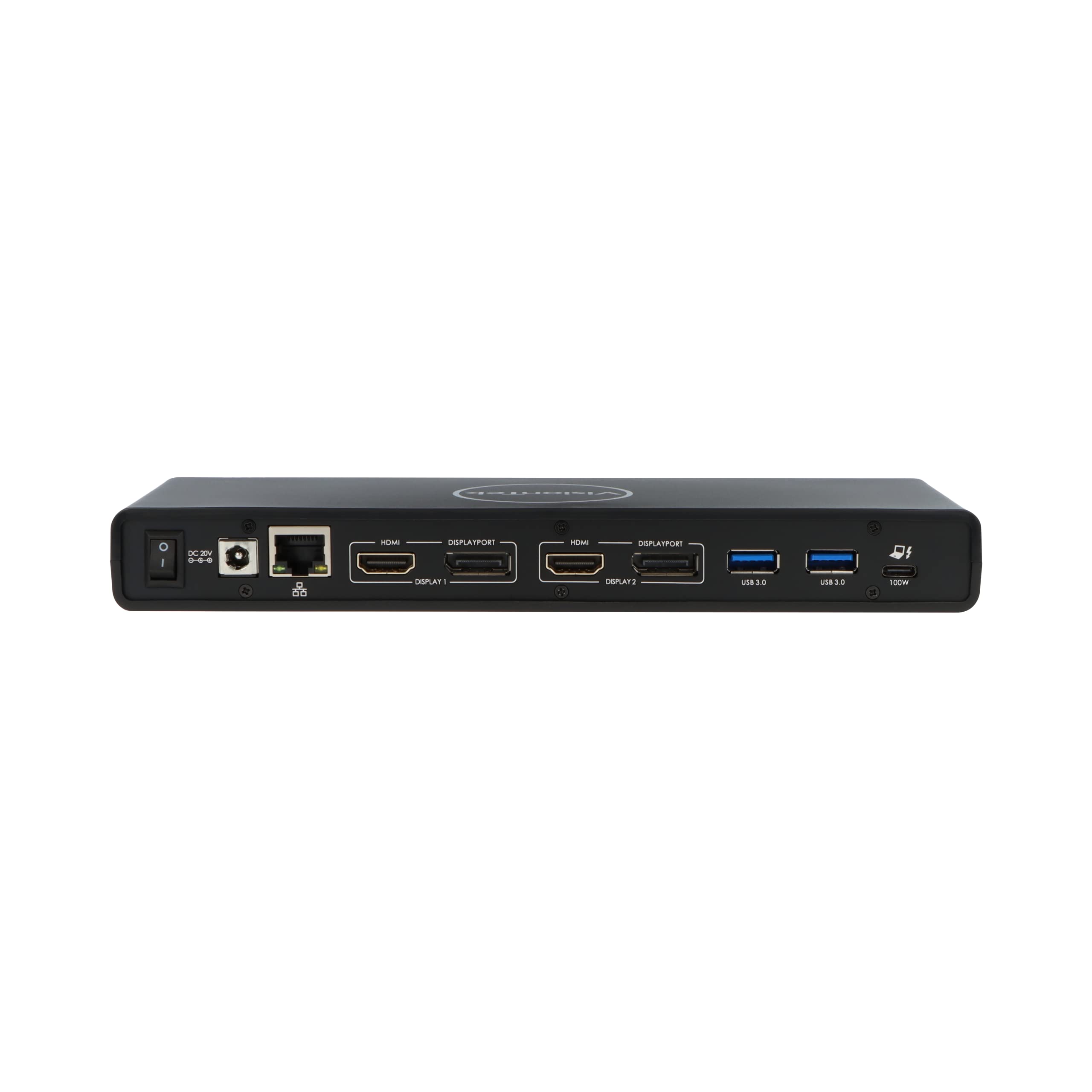 VisionTek VT4510 Universal USB Dual Monitor Docking Station with 2x HDMI & 2x DisplayPort - 100W Power Delivery, 4x USB-A & 2x USB-C Ports, Audio Jack & Ethernet - Compatible with Windows, MacOS & ChromeOS - Perfect for Home Office, Remote Work & Multi-Screen Productivity