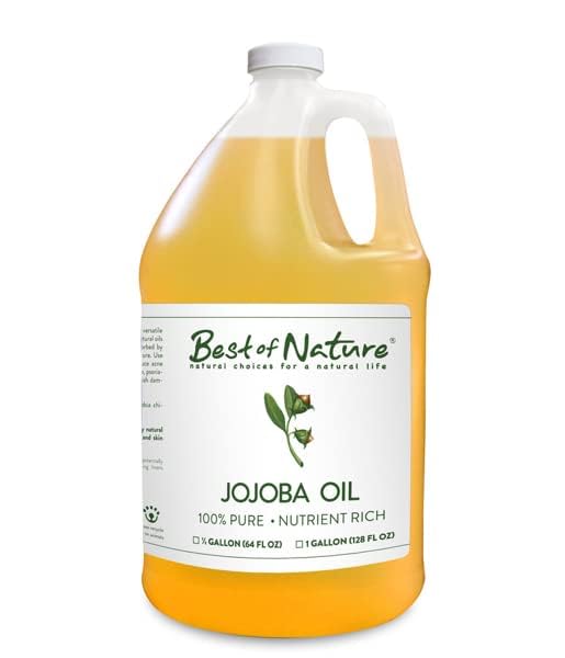 100% Pure Natural Jojoba Oil for Hair, Skin & Face - 64 Fl Oz Organic Cold-Pressed Moisturizer for Massage, Body Care & Beauty Routine - Perfect for Dry Skin, Hair Treatment & Aromatherapy