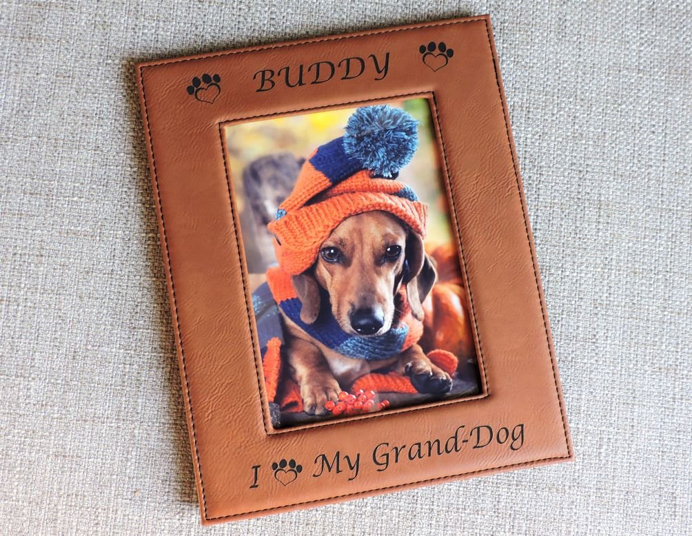 Personalized Granddog Picture Frame - Custom Photo Frame for Grand Puppy - Perfect Gift for Dog Lovers & Grandparents