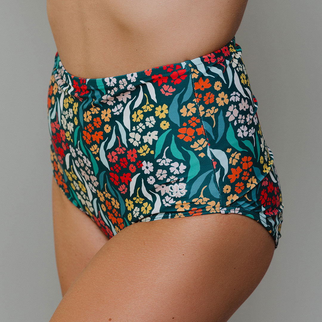 Costa Floral High Waisted Bottoms for Women - Comfortable Stretchy Yoga Pants with Floral Print - Perfect for Yoga, Workout, Lounge and Casual Wear