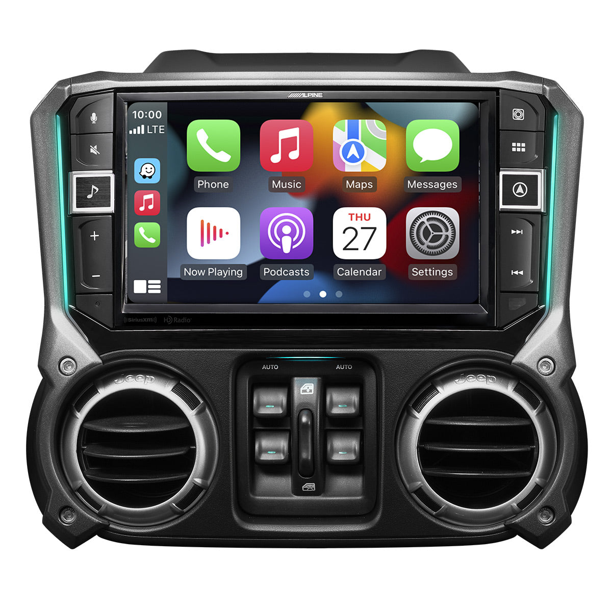 Alpine i509 WRA JK 9 Weatherproof Car Stereo for 2011-2018 Jeep Wrangler - Touchscreen Media Receiver with Bluetooth, HD Radio & Apple CarPlay - Perfect for Off-Road Adventures & Daily Commutes
