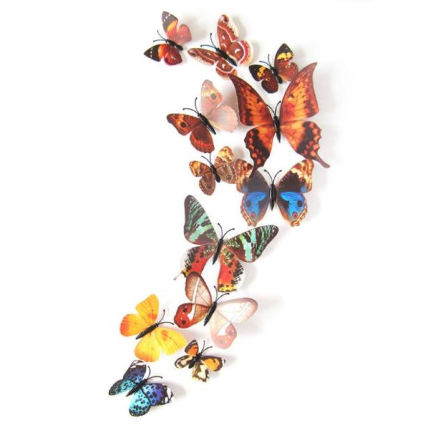 3D Butterfly Wall Stickers - Self-Adhesive Vinyl Wall Decals for Home Decor, Bedroom, Bathroom & Living Room - Movie Themed Room Decorations for Kids & Adults