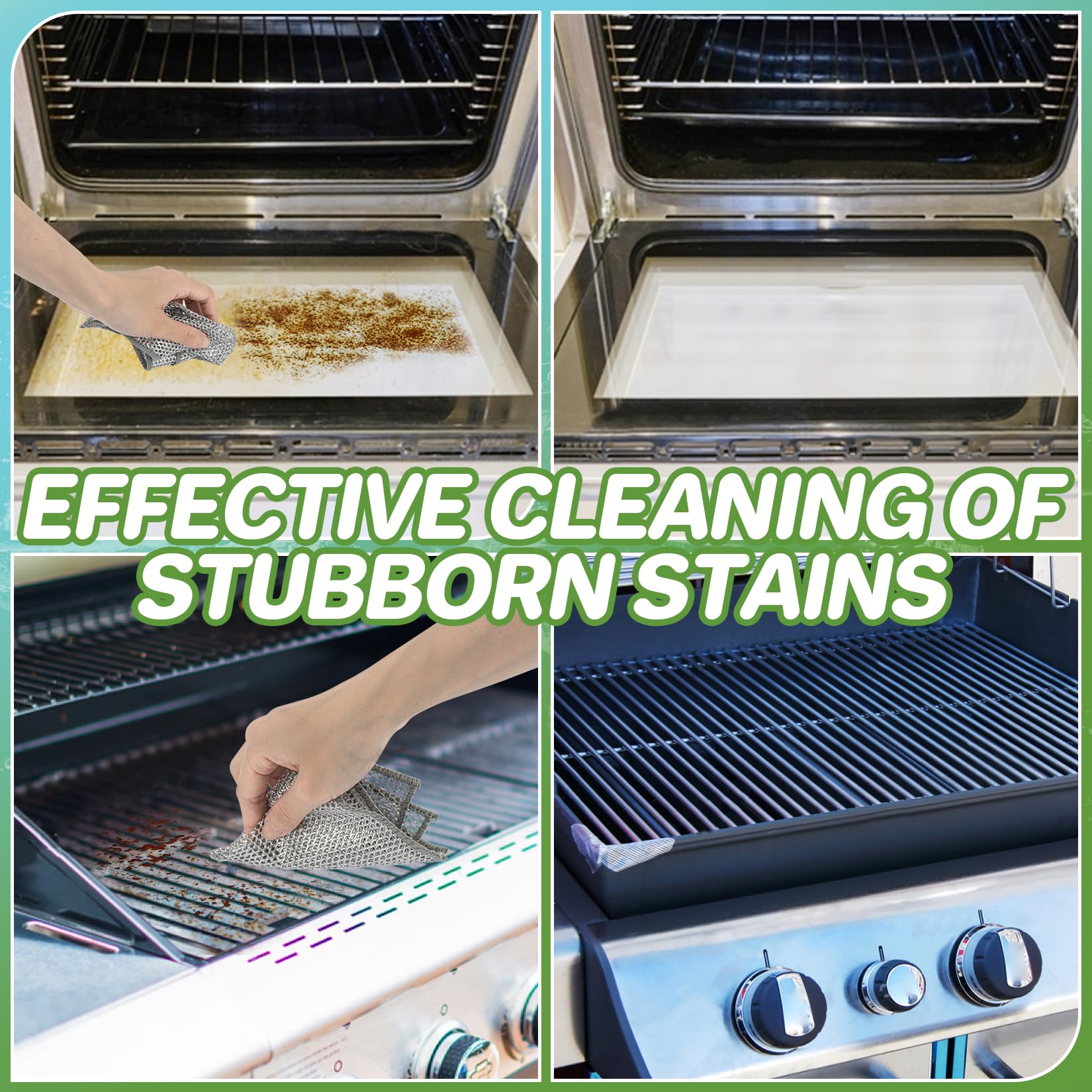 MAQIHAN Stainless Steel Scrubber - 8 Pack Multipurpose Non-Scratch Dish Cleaning Pads for Kitchen & Bathroom | Safe for Pots, Pans, Sinks, Ovens & Grills | Perfect for Tough Grease & Stubborn Stains | Wet & Dry Use for Deep Cleaning