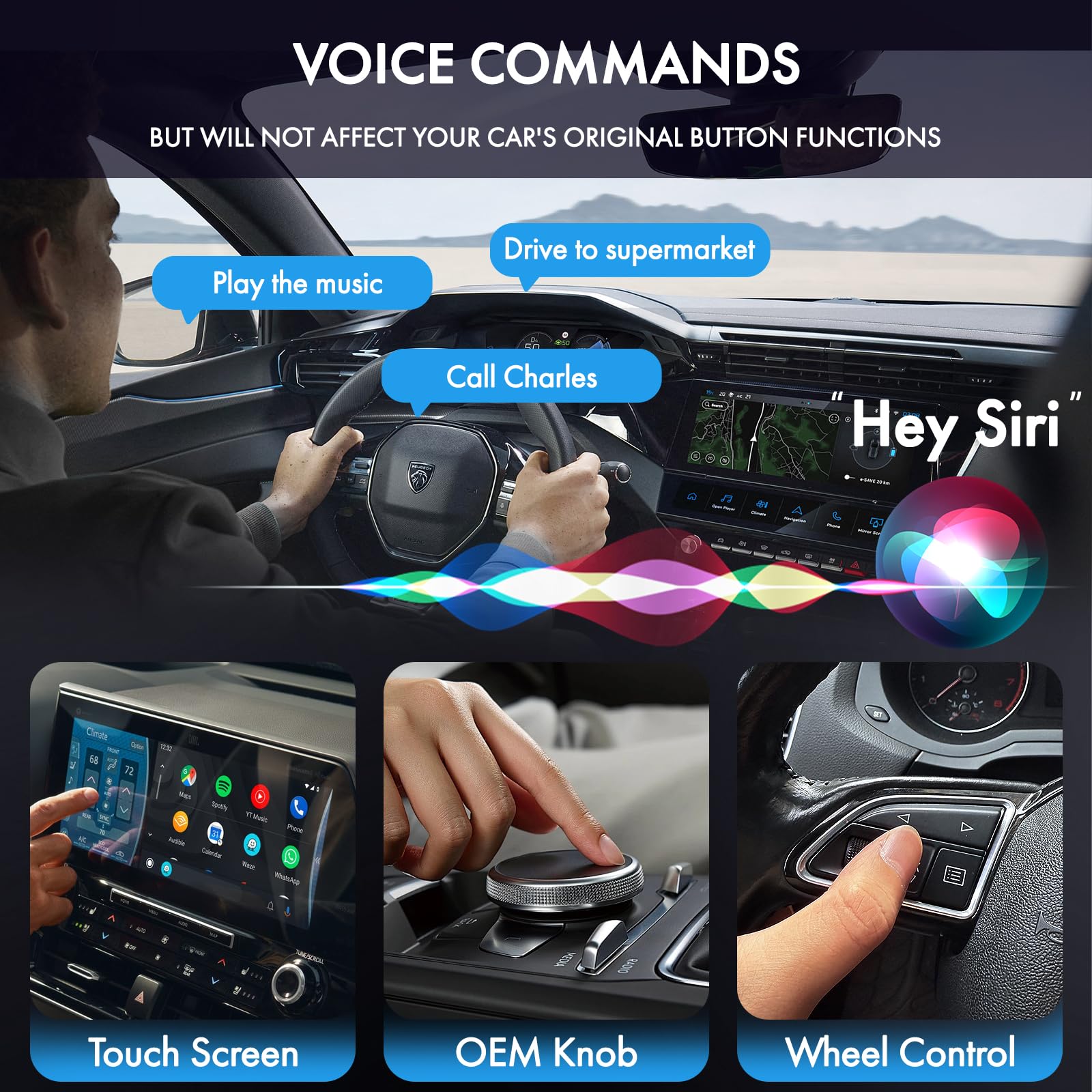 Wireless CarPlay Adapter for iPhone & Android - Fast & Stable Bluetooth Connection, Plug & Play CarPlay Dongle, Seamless Smartphone-to-Car Integration - Perfect for Commuting, Road Trips & Hands-Free Driving