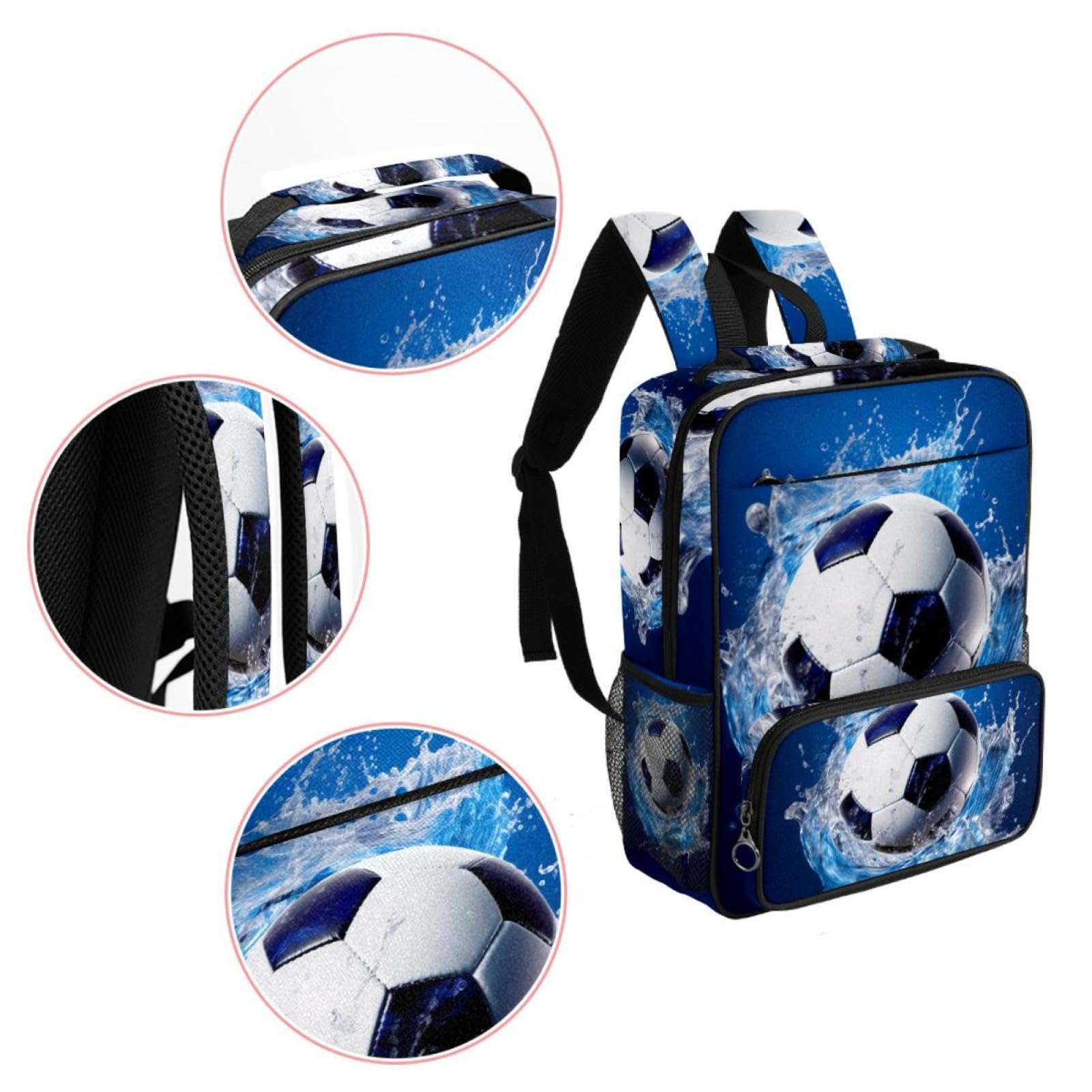 Lightweight Travel Backpack - Small Carry On Backpack for Men & Women, Water Resistant Blue Ocean Design - Perfect for Airplane, Hiking, School & Daily Use