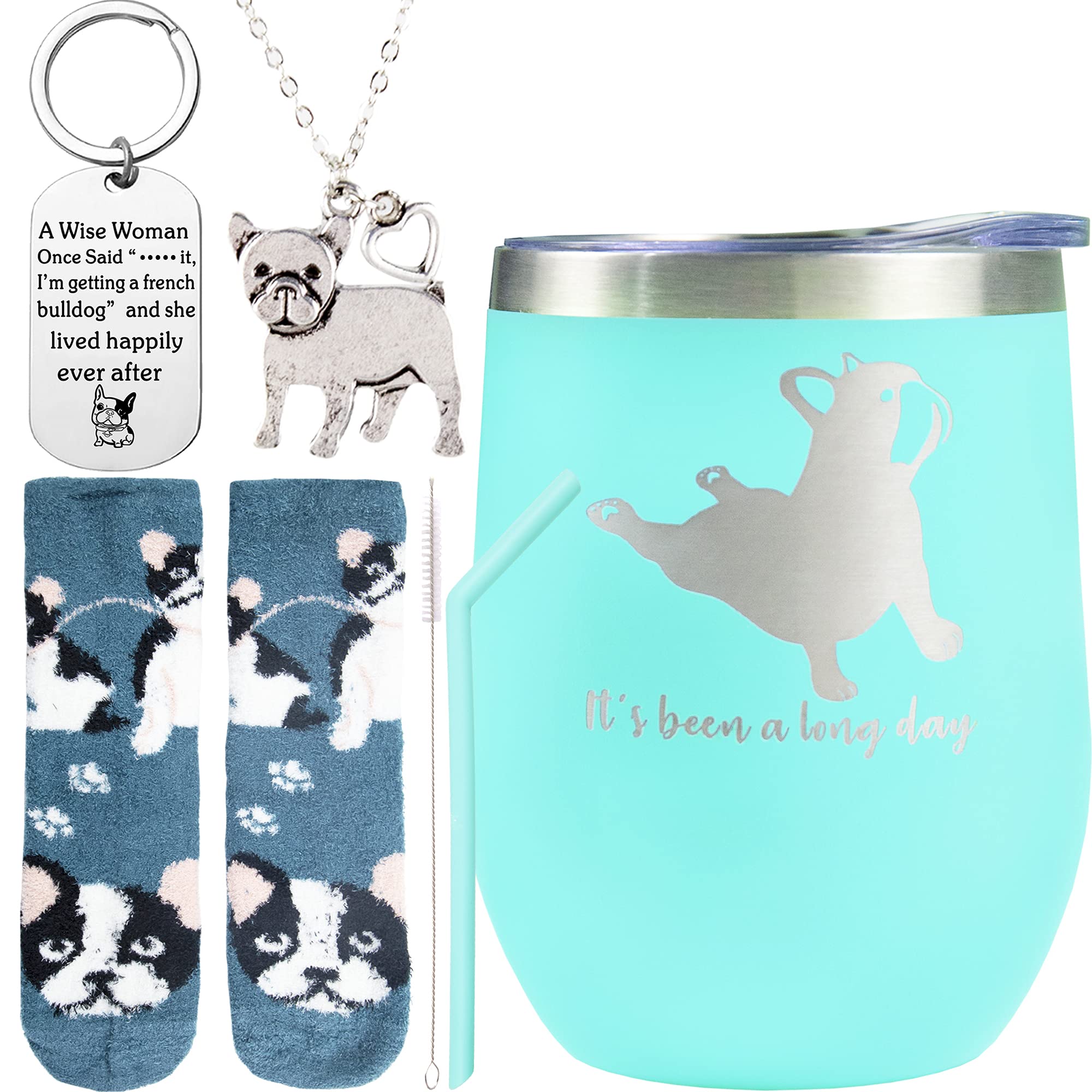 EBE EmmasbyEmma French Bulldog Lover Gifts for Women - Cute Frenchie Tumbler & Yoga Accessories - Perfect for Dog Lovers, Coffee Mornings & Workout Sessions