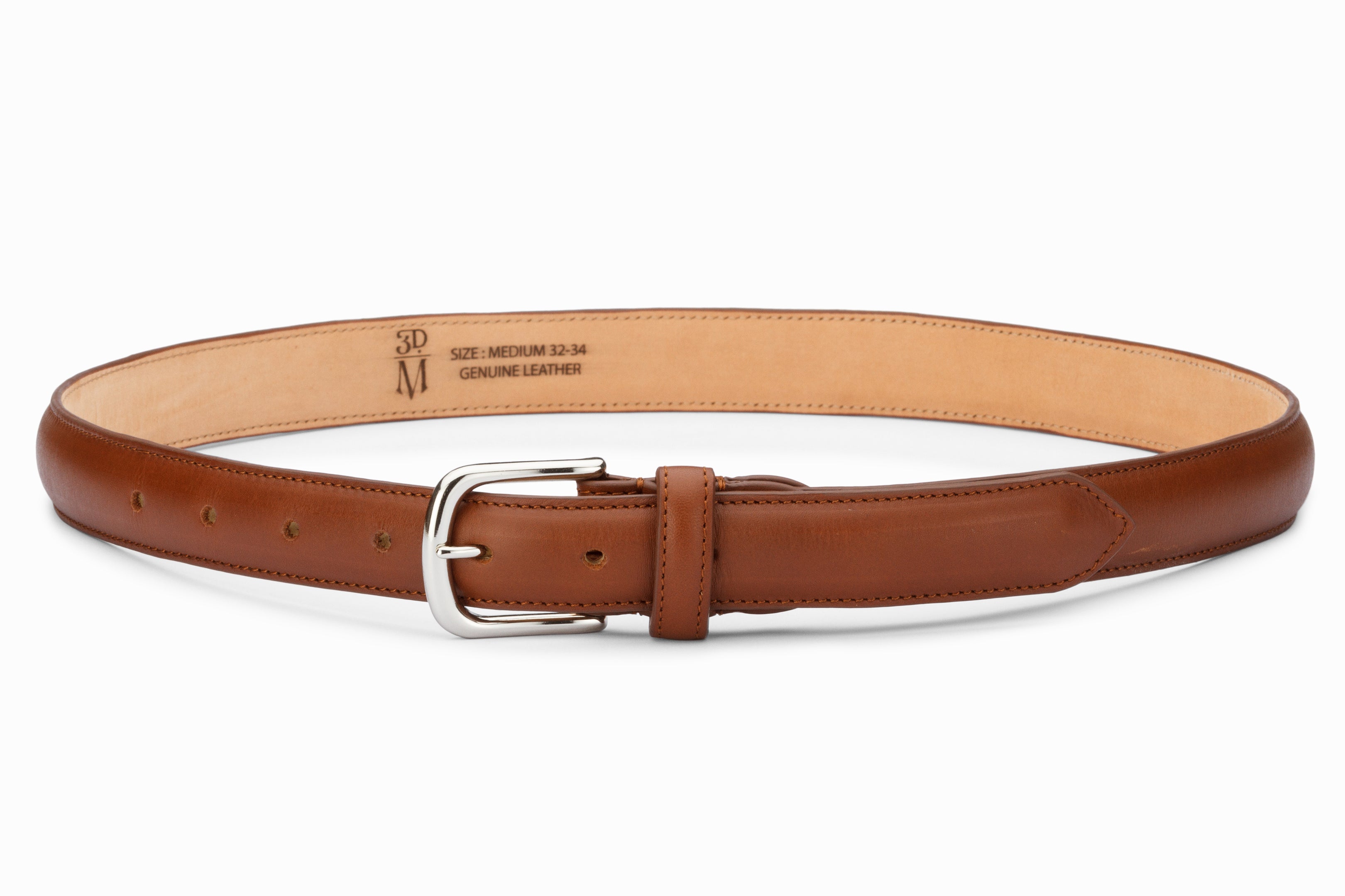 Brown Leather Profile Belt for Men - Small Size - Perfect for Casual Wear, Office & Formal Occasions