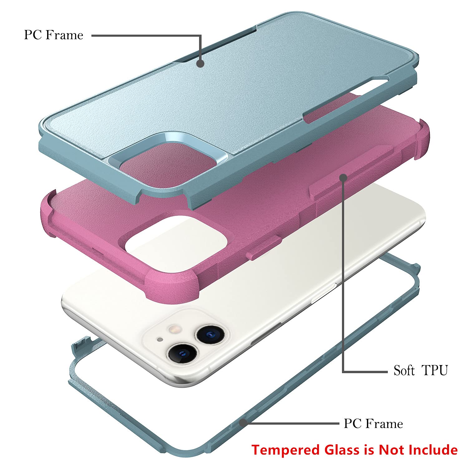 Shockproof Heavy Duty Protective Phone Case for Apple iPhone 11 - Durable Cover with Military-Grade Drop Protection | Perfect for Outdoor Activities, Travel & Everyday Use