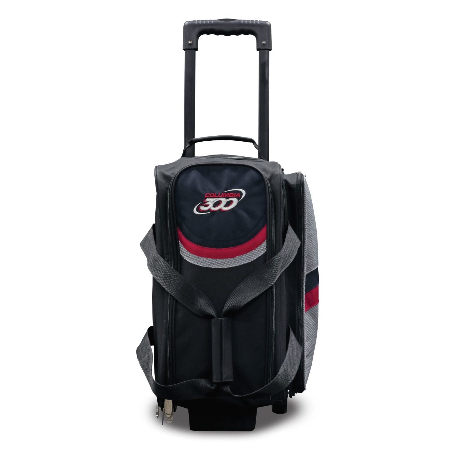 Columbia 300 Boss Double 2 Ball Roller Bowling Bag - Red | Heavy Duty Bowling Ball Carrier with Wheels for League Play & Tournament Travel