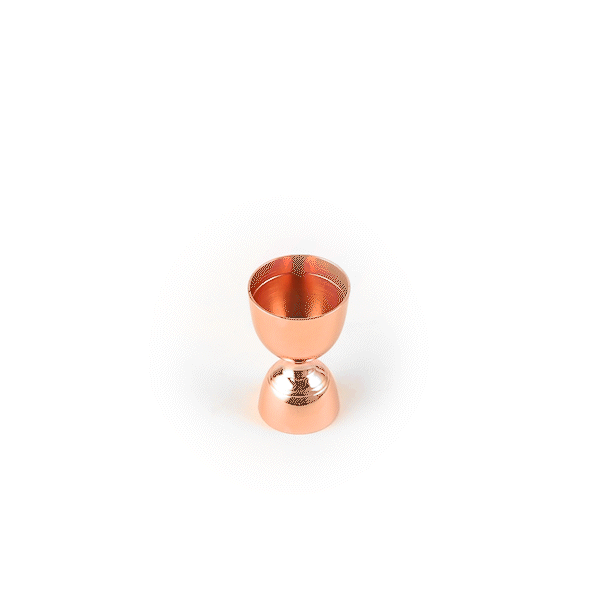 1 oz & 2 oz Copper Plated Stainless Steel Jigger for Cocktails - Perfect for Negroni, Martini & Mixology - Bar Essential Measuring Tool (1 Count) - Ideal for Home Bars & Professional Bartenders