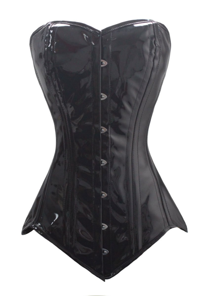 LuvSecret Lingerie Heavy Duty 26 Double Steel Boned Waist Training Corset - PVC Long Torso Overbust Shaper #8151 for Women | Waist Cincher, Body Shaping, Burlesque, Cosplay, Gothic Fashion, Special Occasions