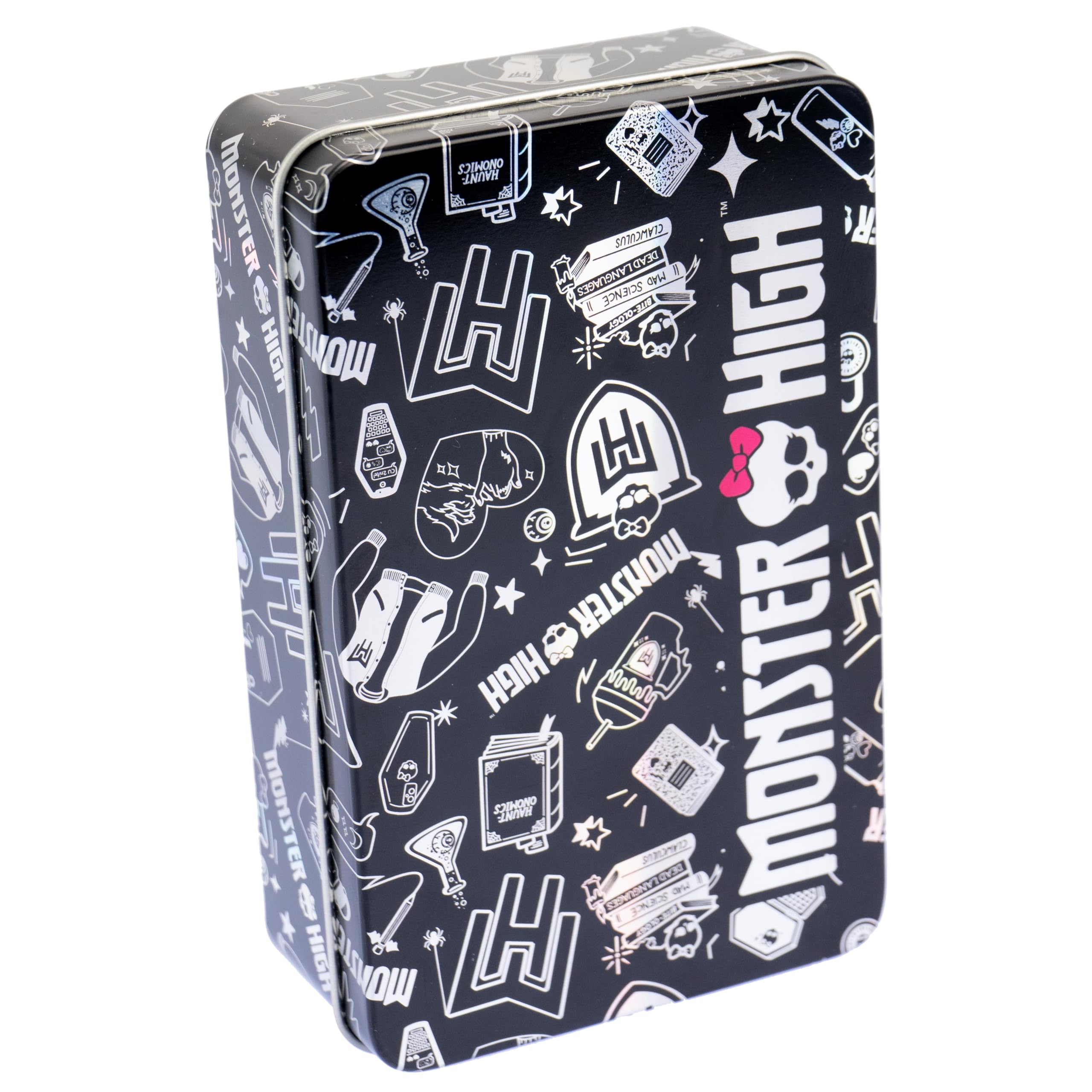 Monster High Tin Case Nail & Makeup Set - Eyeshadow Palette & Nail Polish Kit for Teens, Girls | Perfect for Birthday Gifts, Halloween Costumes & Party Makeovers