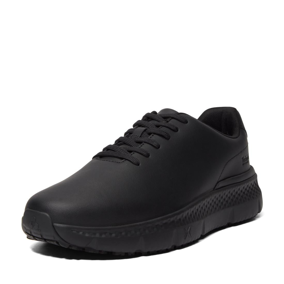 Slip Resistant Work Shoes for Men & Women - Black Leather Safety Shoes with Power Shift Technology - Ideal for Restaurant, Kitchen, Construction & Healthcare Workers