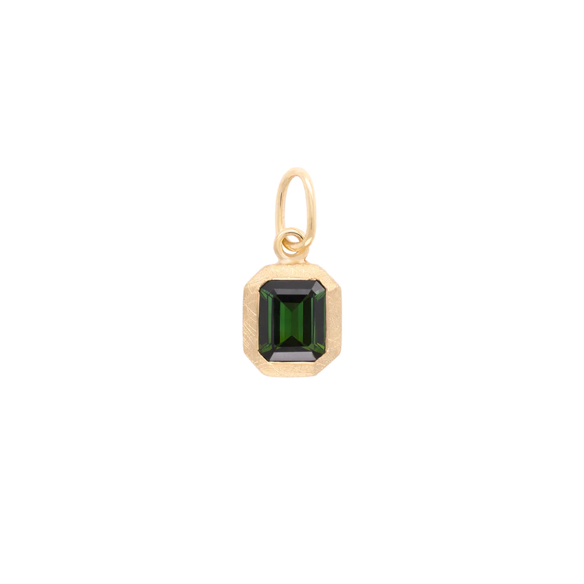Boulder Emerald Cut Bezel Gemstone Charm Pendant - Elegant Jewelry for Women, Perfect for Necklace & Bracelet - Ideal for Gifts, Parties & Special Occasions