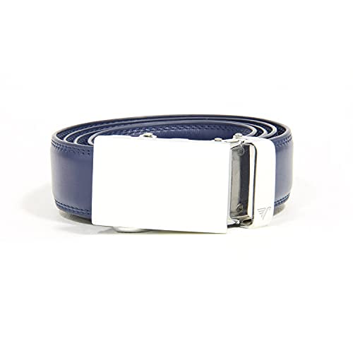 White Buckle & Blue Leather