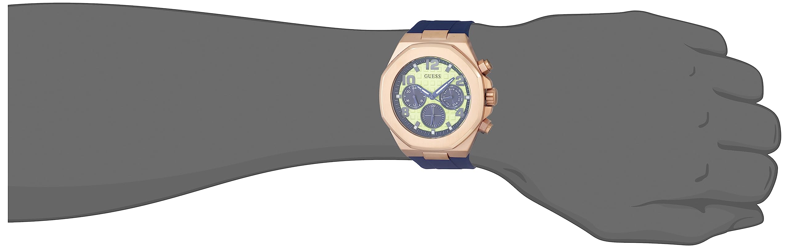 GUESS Men's 46mm Stainless Steel Chronograph Watch with Date Window - Water Resistant Casual & Dress Watch for Business, Dating & Everyday Wear