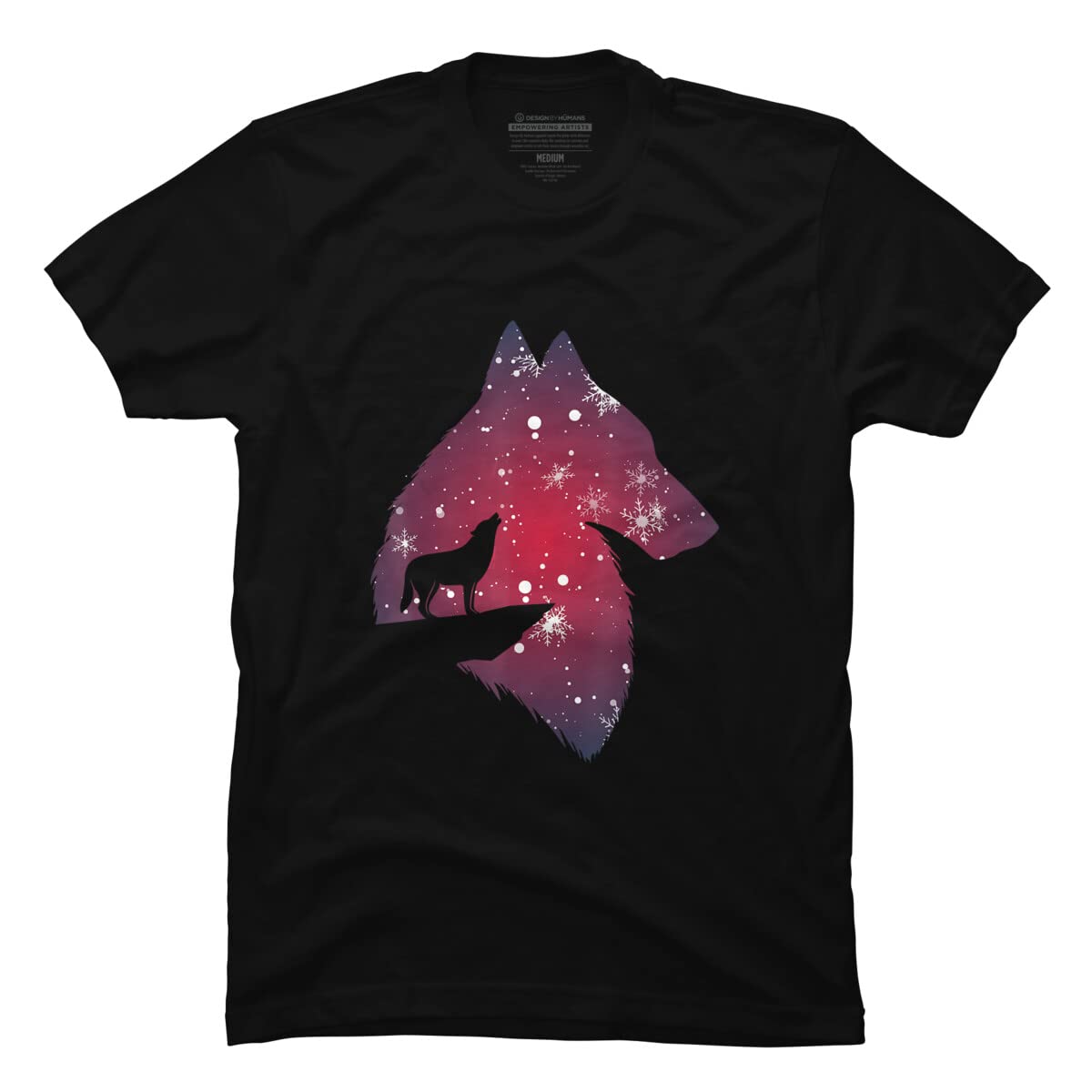 Funny Christmas Wolf with Snowfall T-Shirt for Men, Women, Kids | Holiday Graphic Tee for Family Matching Outfits & Gift Giving | NekoShop