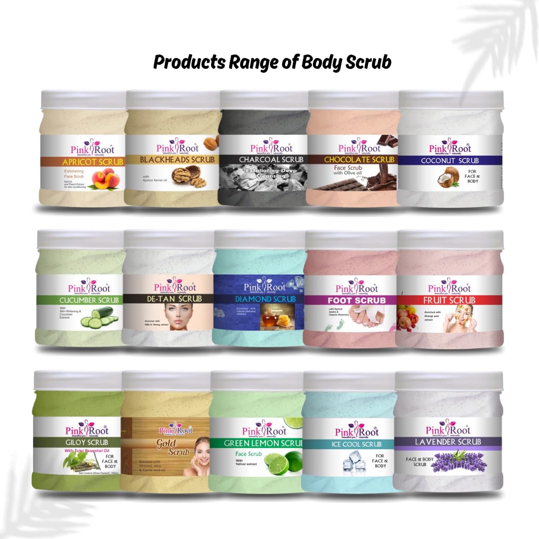Organic Pink Root Honey Papaya Scrub 500g - Natural Exfoliating Face & Body Scrub for Glowing Skin - Perfect for Spa Day & At-Home Skincare Routine