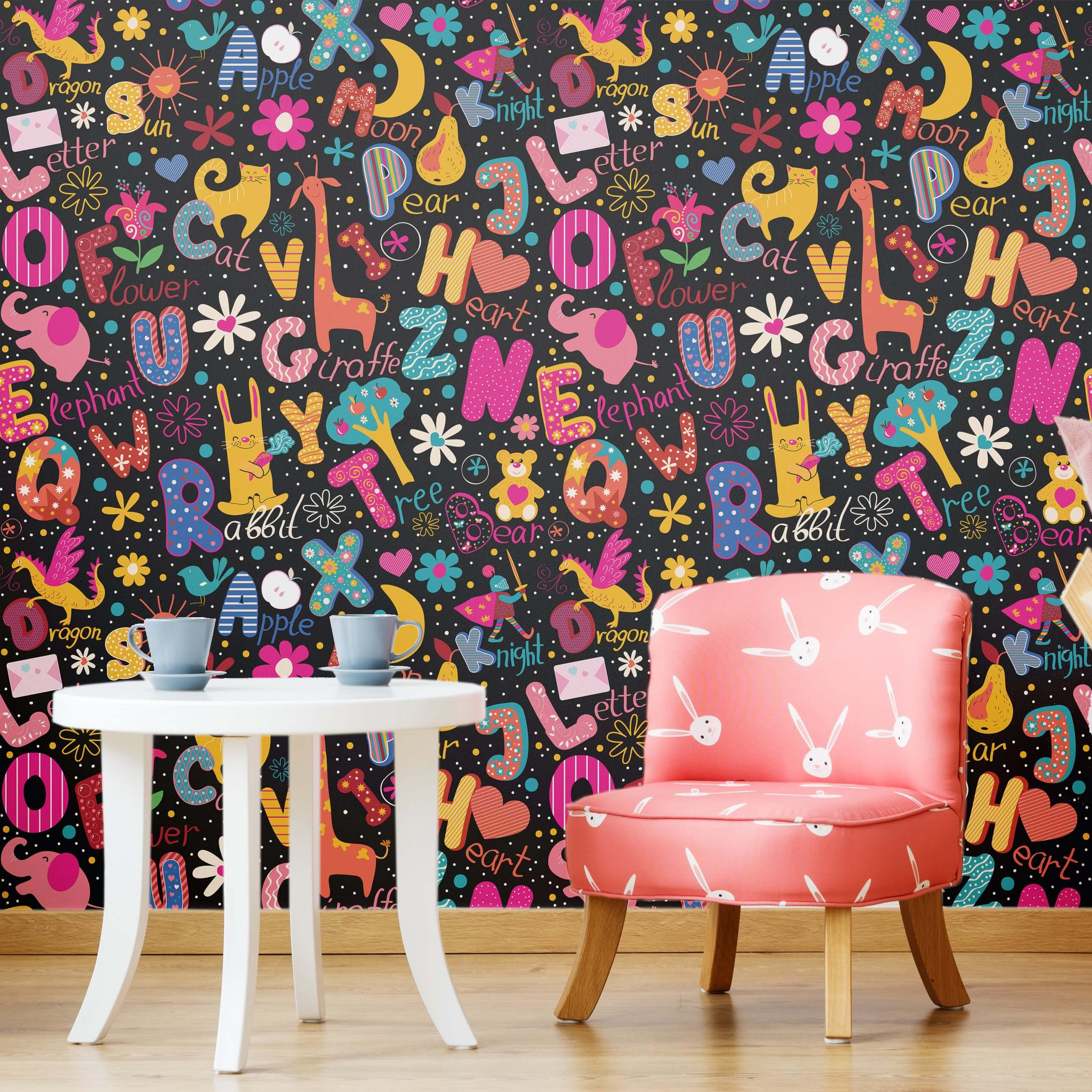 Neon Fantasy Kids Removable Peel & Stick Wallpaper - 1627 - Perfect for Nursery, Bedroom, and Playroom Decor
