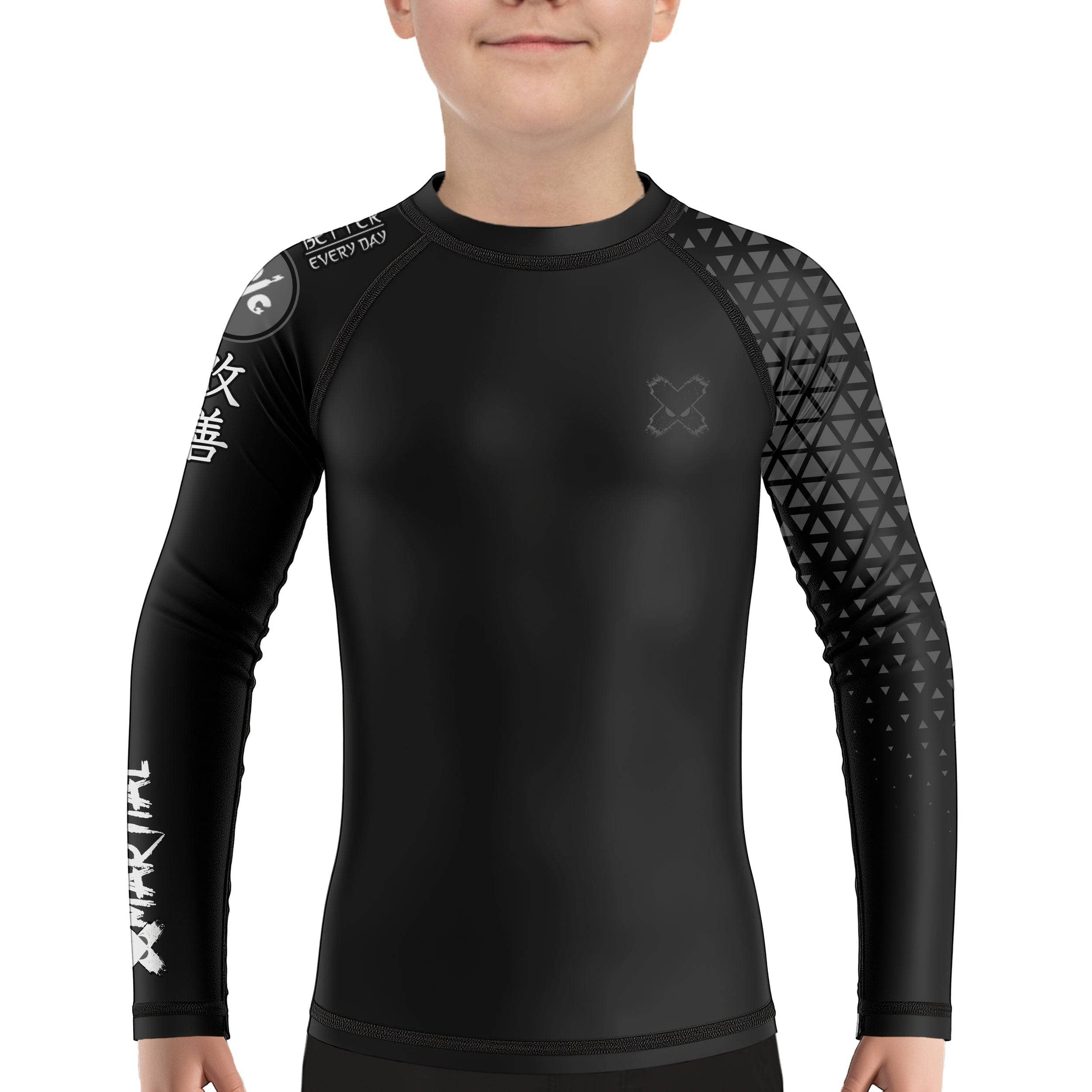 Grappler Kids BJJ Rash Guard - Compression Shirt for Brazilian Jiu-Jitsu Training - Perfect for MMA, No-Gi Grappling & Youth Martial Arts Practice