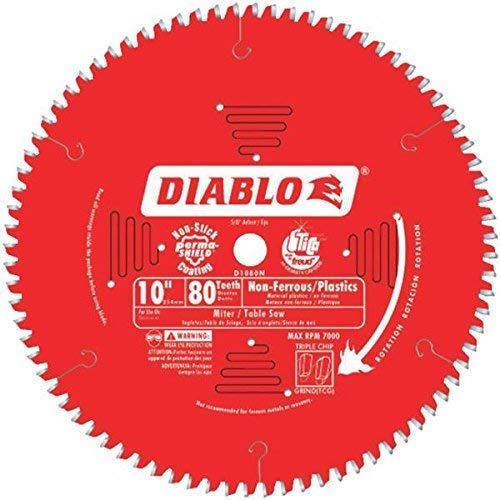 Diablo D1080N 10-Inch 80-Tooth Non-Ferrous Metal & Plastic Cutting Saw Blade - 3 Pack for Aluminum, PVC, and Copper Cutting - Perfect for DIY Projects and Professional Woodworking
