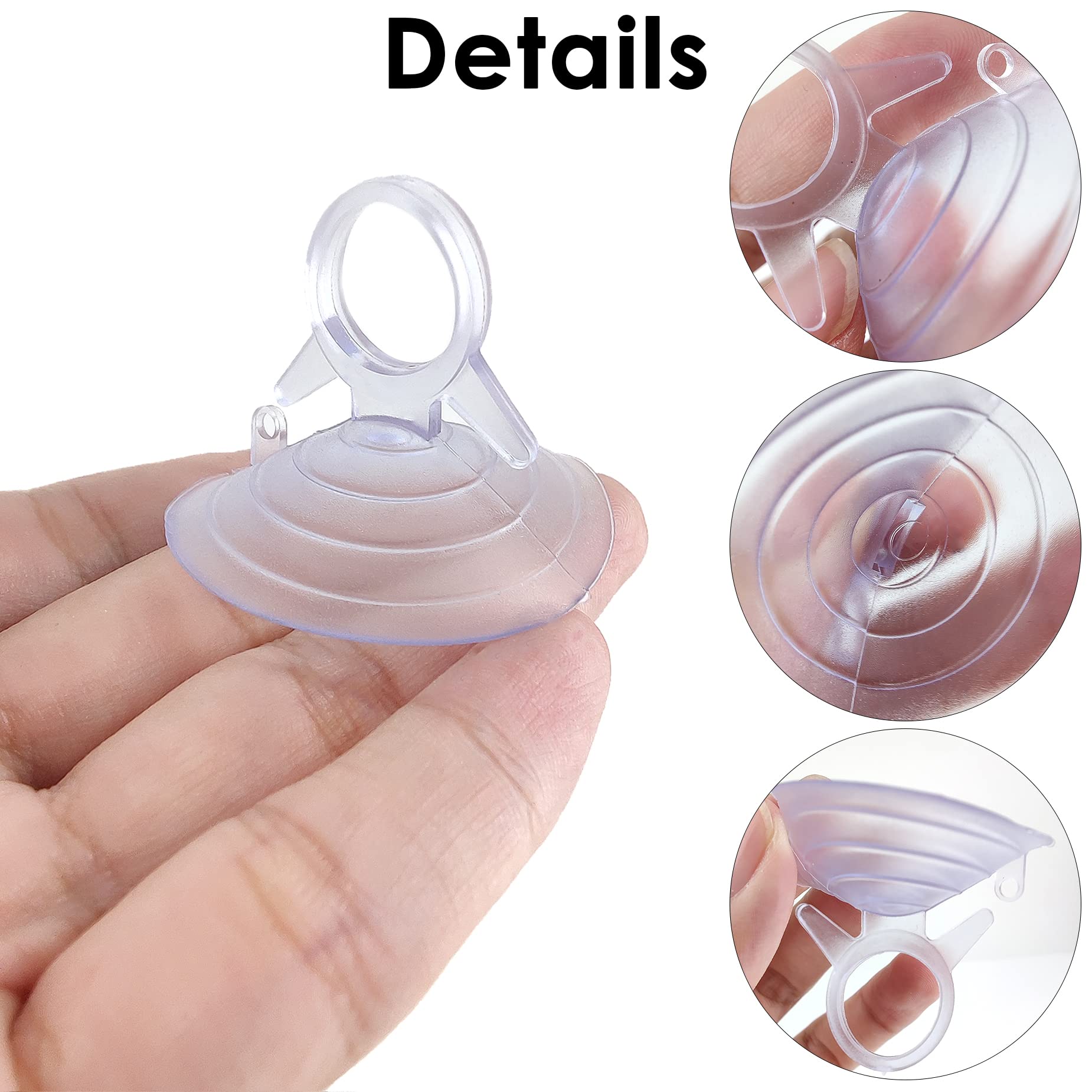 12-Pack Clear Plastic Suction Cup Hooks with Loops - 45mm Heavy Duty Removable Hangers for Glass, Tile, Mirrors & Windshields - Perfect for Kitchen, Bathroom, Shower, Terrarium & Car Window Organization