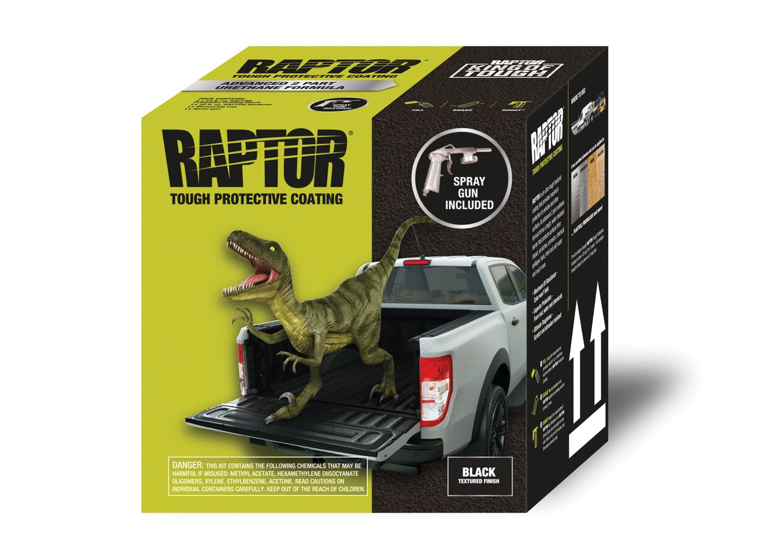 UPOL 55TAR UPO820 Black Raptor Truck Bed Liner Kit - DIY Spray-On Protective Coating for Pickup Trucks, SUVs & Off-Road Vehicles
