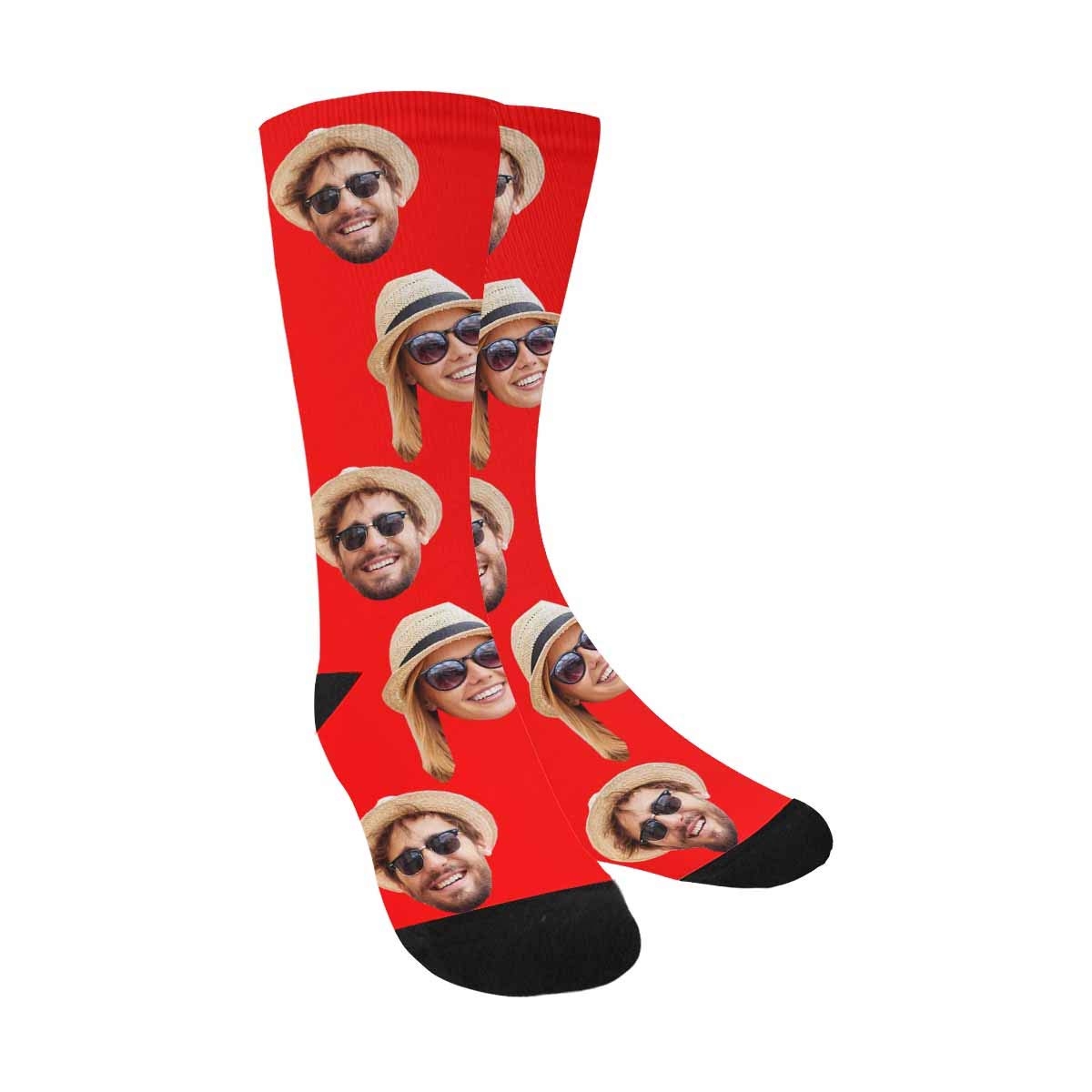 Custom Personalized Printed Photo Socks - Turn Your Picture into Unique Red Crew Socks for Couples, Boyfriend & Girlfriend Gifts | Perfect for Anniversaries, Valentine's Day & Romantic Surprises
