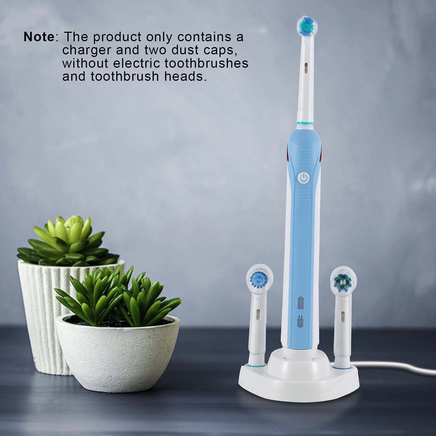 Oral-B 3757 Electric Toothbrush Charger - Portable Inductive Charging Base with Power Cord, 2 Toothbrush Head Holders & 2 Dust Caps - Perfect Travel Replacement for Oral-B Smart Series (Ideal for Home, Office & Vacation Use)