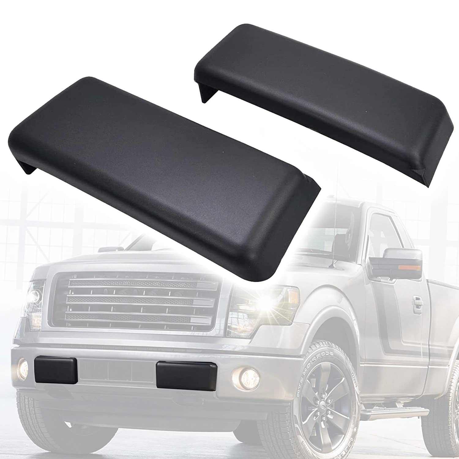 2009-2014 Ford F-150 Front Bumper Guards Set - Textured Black Bumper Pads & Trim Covers for Driver & Passenger Side | Durable Protection Against Scratches & Dings | Perfect for Off-Roading, Parking Lots & Daily Driving